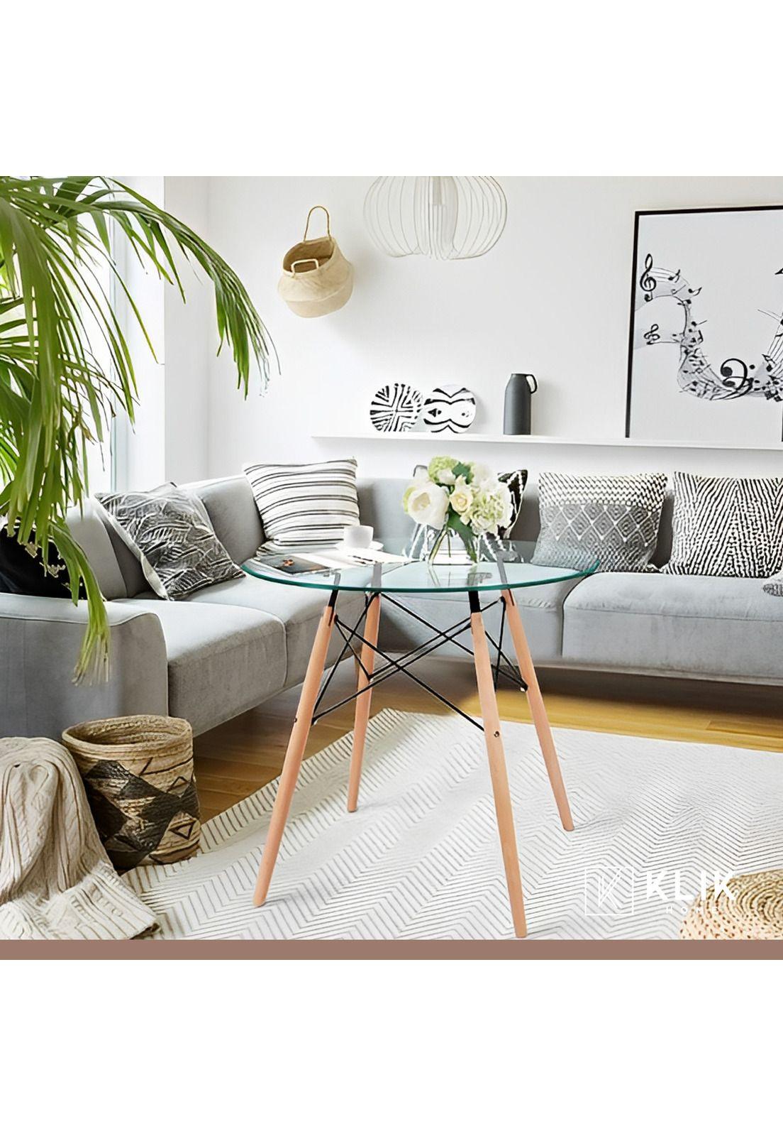 COMEDOR MESA REDONDA VIDRIO 80CM + 4 SILLAS TOLIX NEGRAS-6