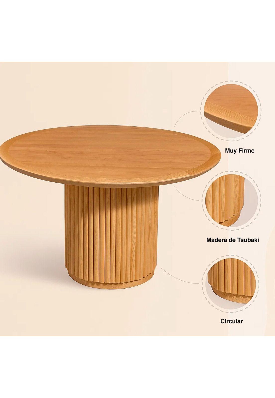 Mesa Redonda Nórdica Armonía de 130 cm Madera Natural-4