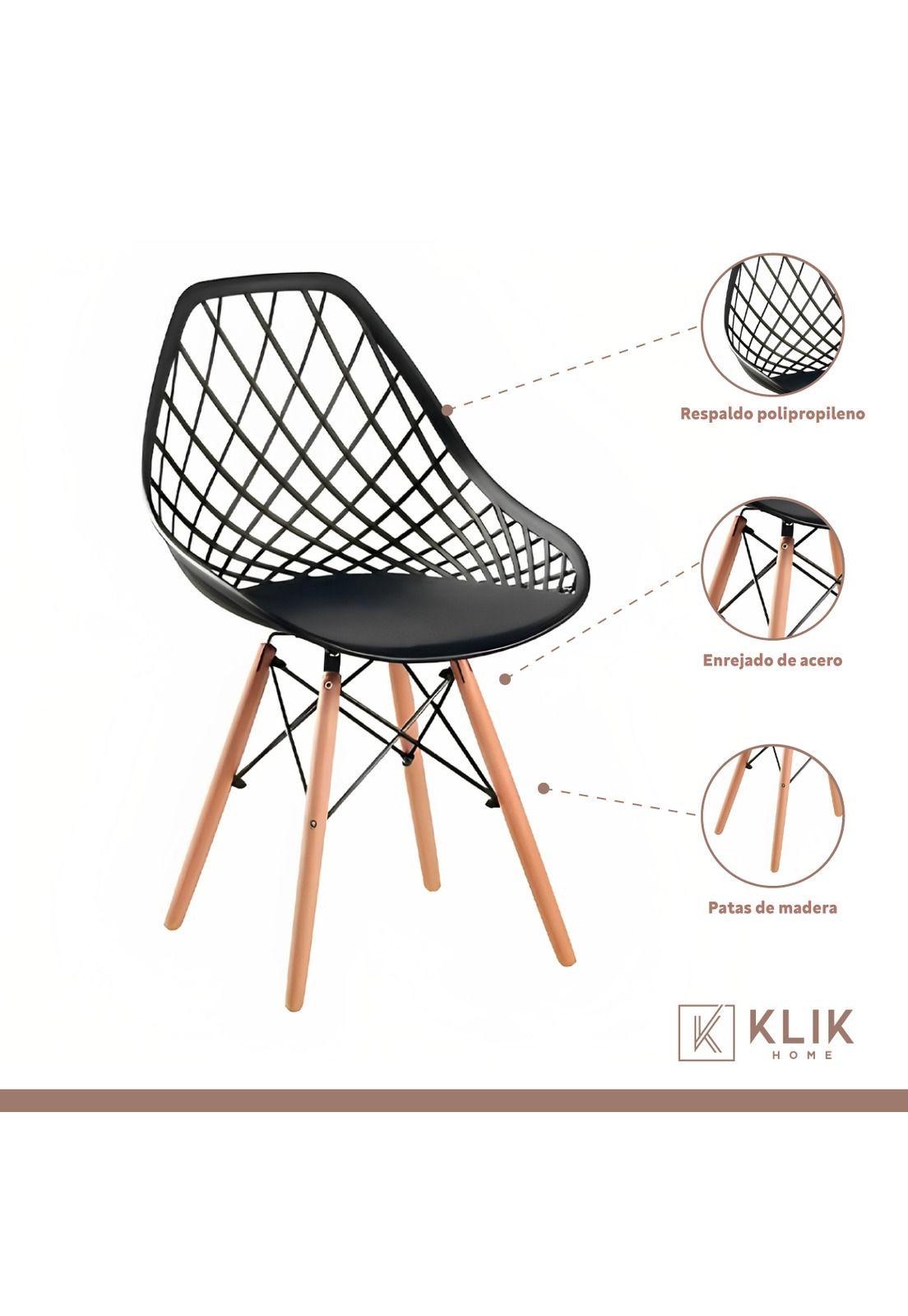 Pack de 4 Sillas Eames Enrejada Mesh - Negra-2