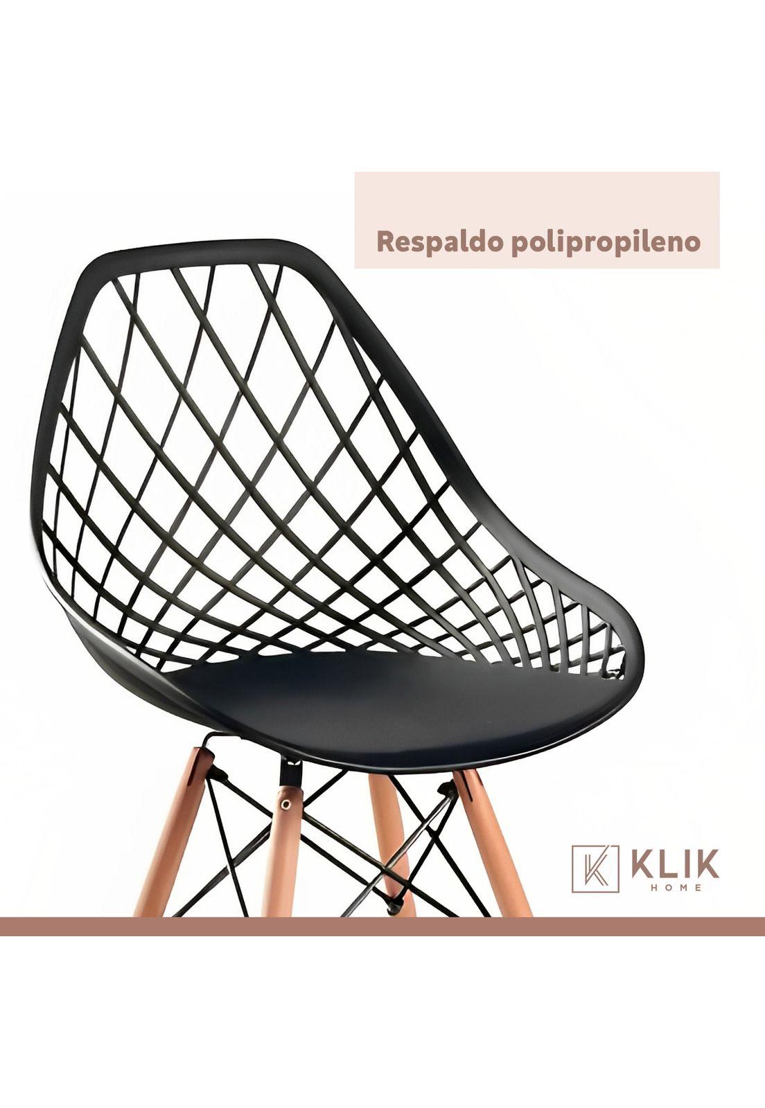 Pack de 4 Sillas Eames Enrejada Mesh - Negra-4
