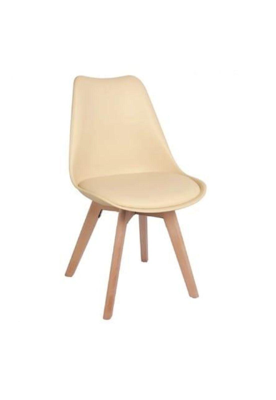 Pack de 4 Sillas Tulip Acolchadas Beige-1