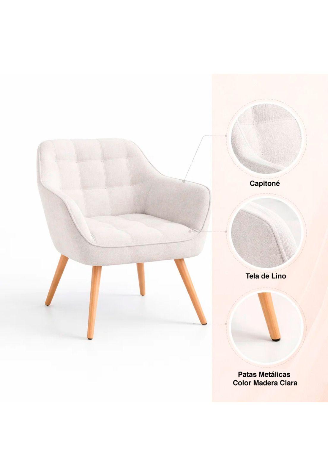Butaca Decorativa Velvet Chic - Beige-4