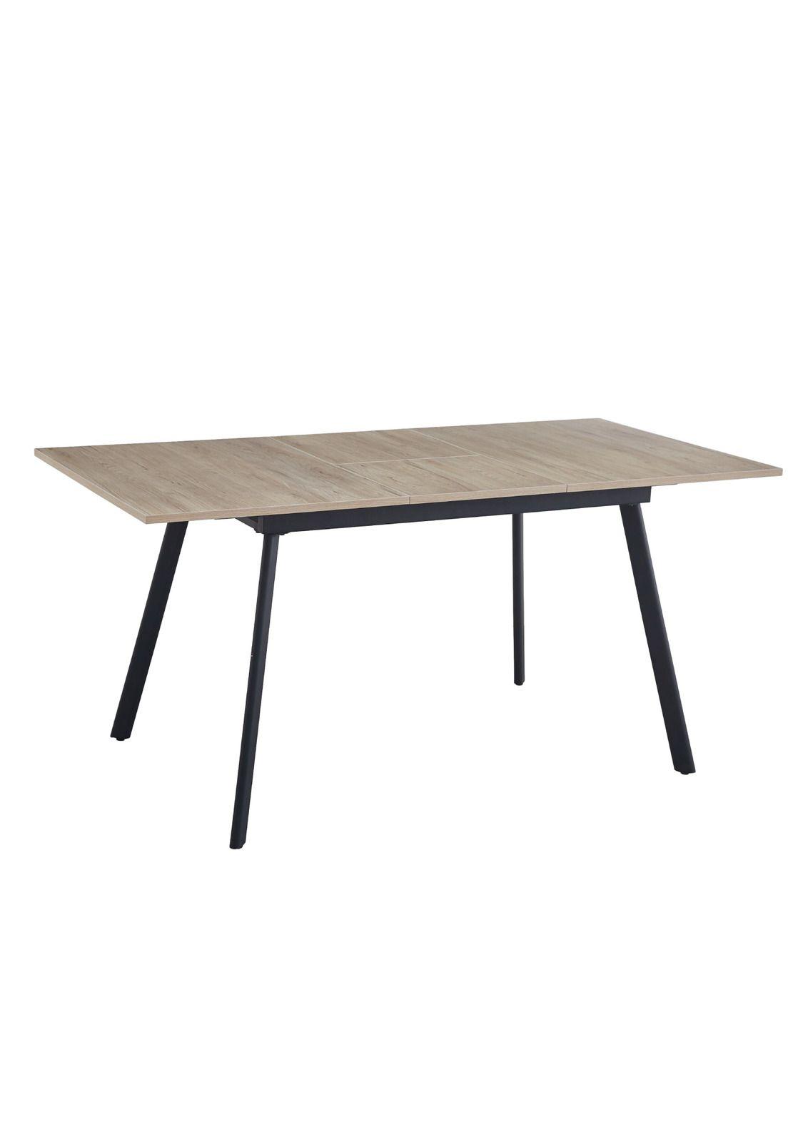 Mesa extensible 120 a 160 cm, ancho 80cm - Madera Clara -0