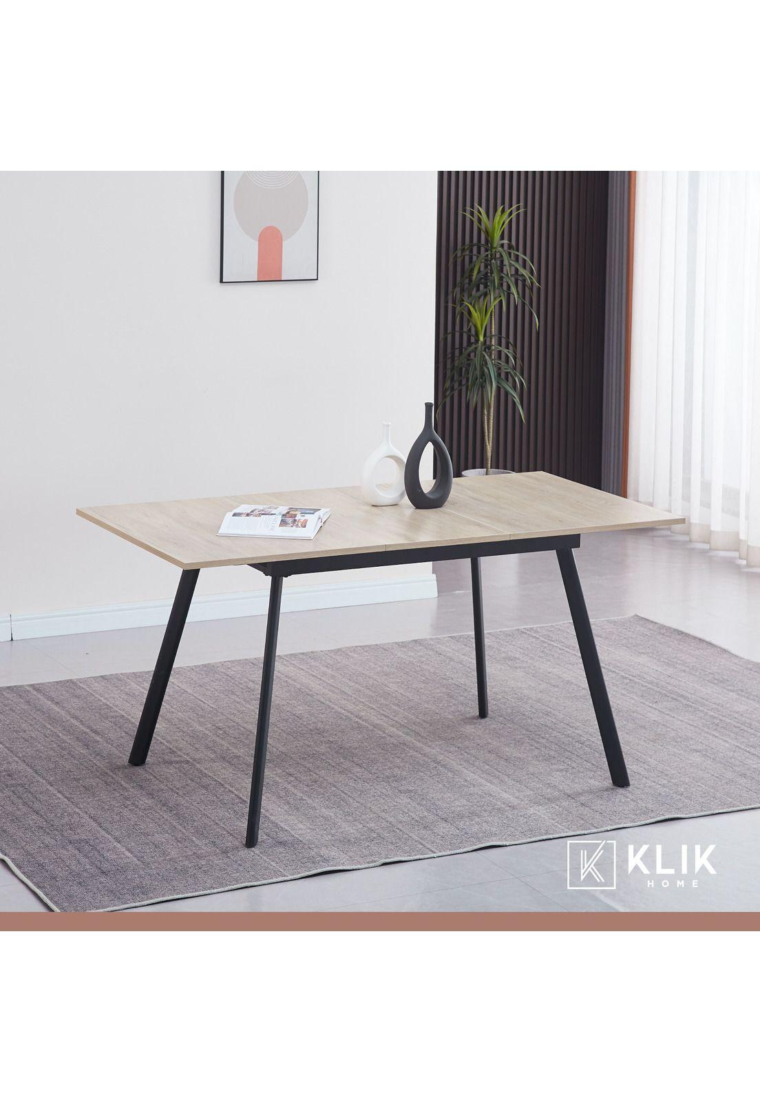 Mesa extensible 120 a 160 cm, ancho 80cm - Madera Clara -1