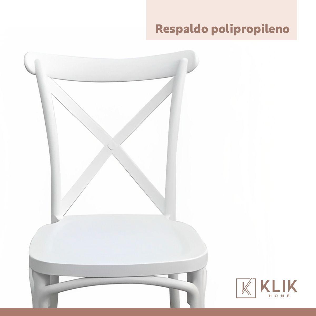 Pack 4 Sillas de Terraza o Comedor Crossback Danubio - Blancas-5