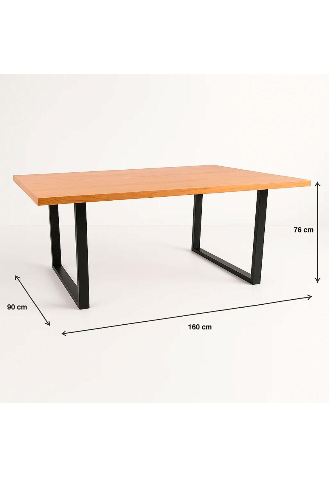 Mesa de Comedor Estilo Industrial 160x90 Madera Clara-3