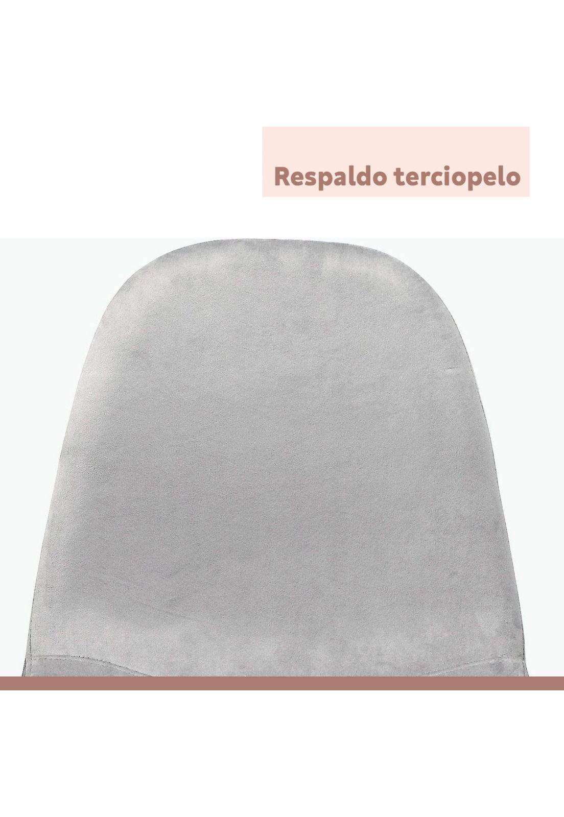Pack de 4 Sillas Spoon Terciopelo - Gris-5