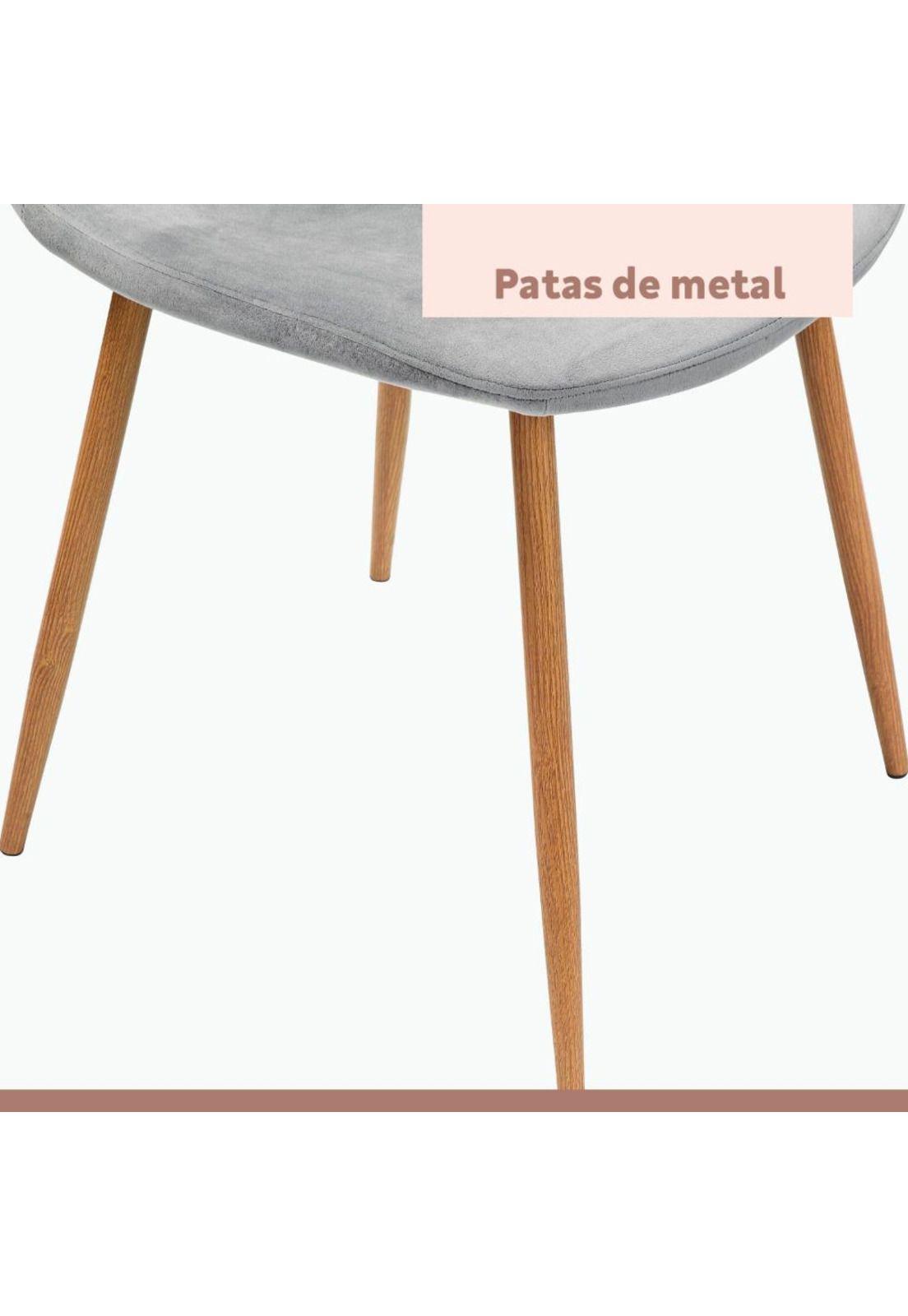 Pack de 4 Sillas Spoon Terciopelo - Gris-6