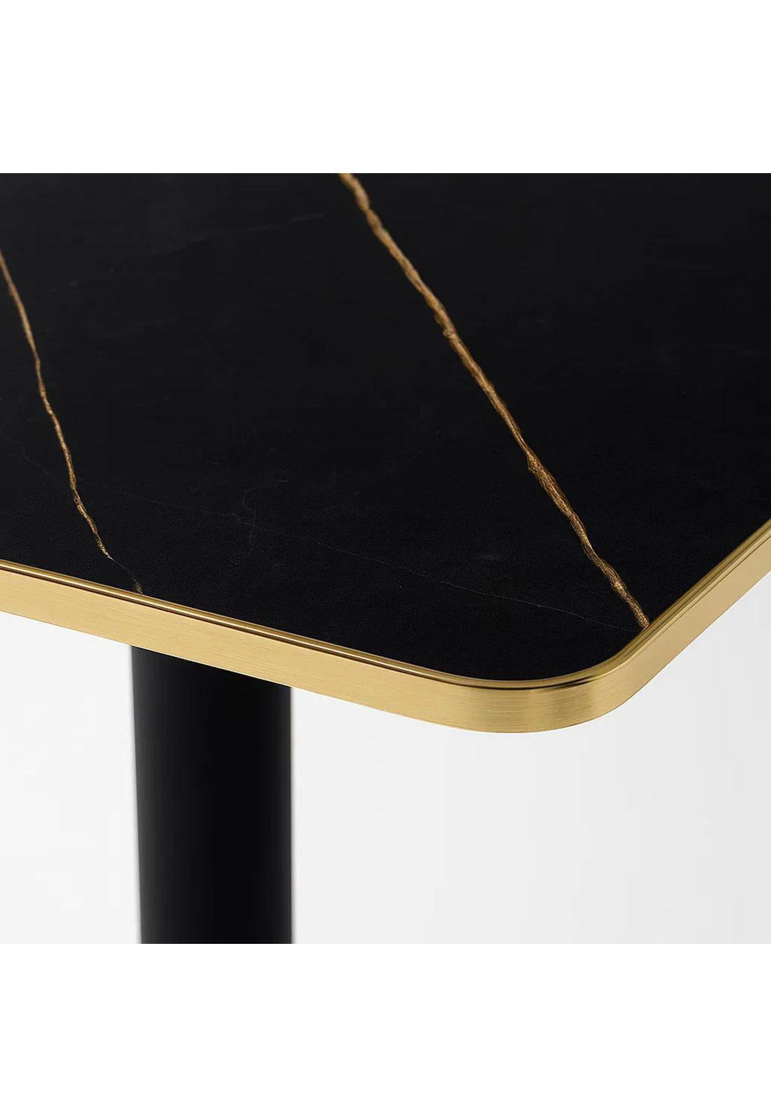 Mesa Luxor de Mdf Efecto Marmol Negro con Dorado-5