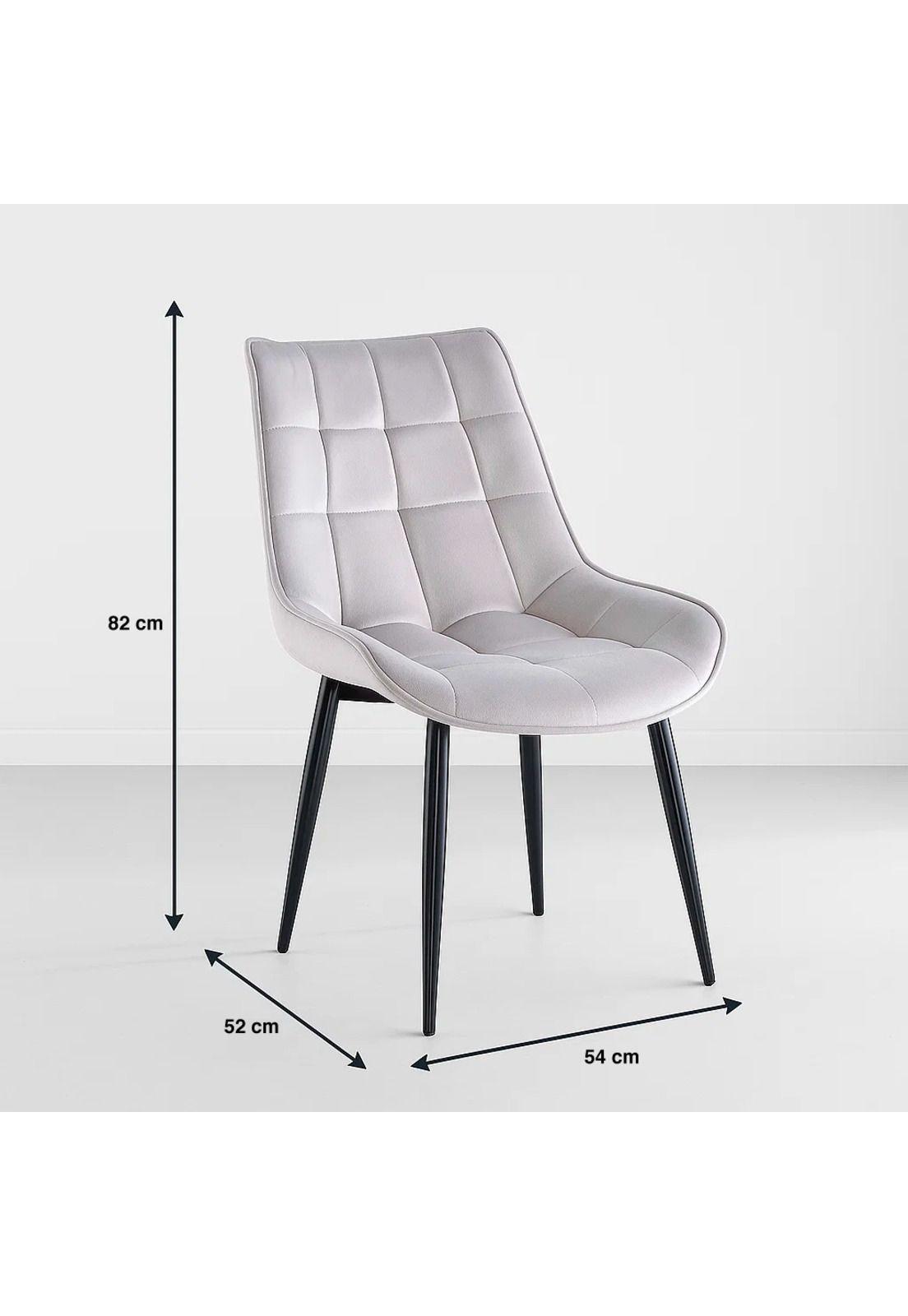 Pack de 2 Sillas de Comedor Macron Acolchada Terciopelo - Gris-3