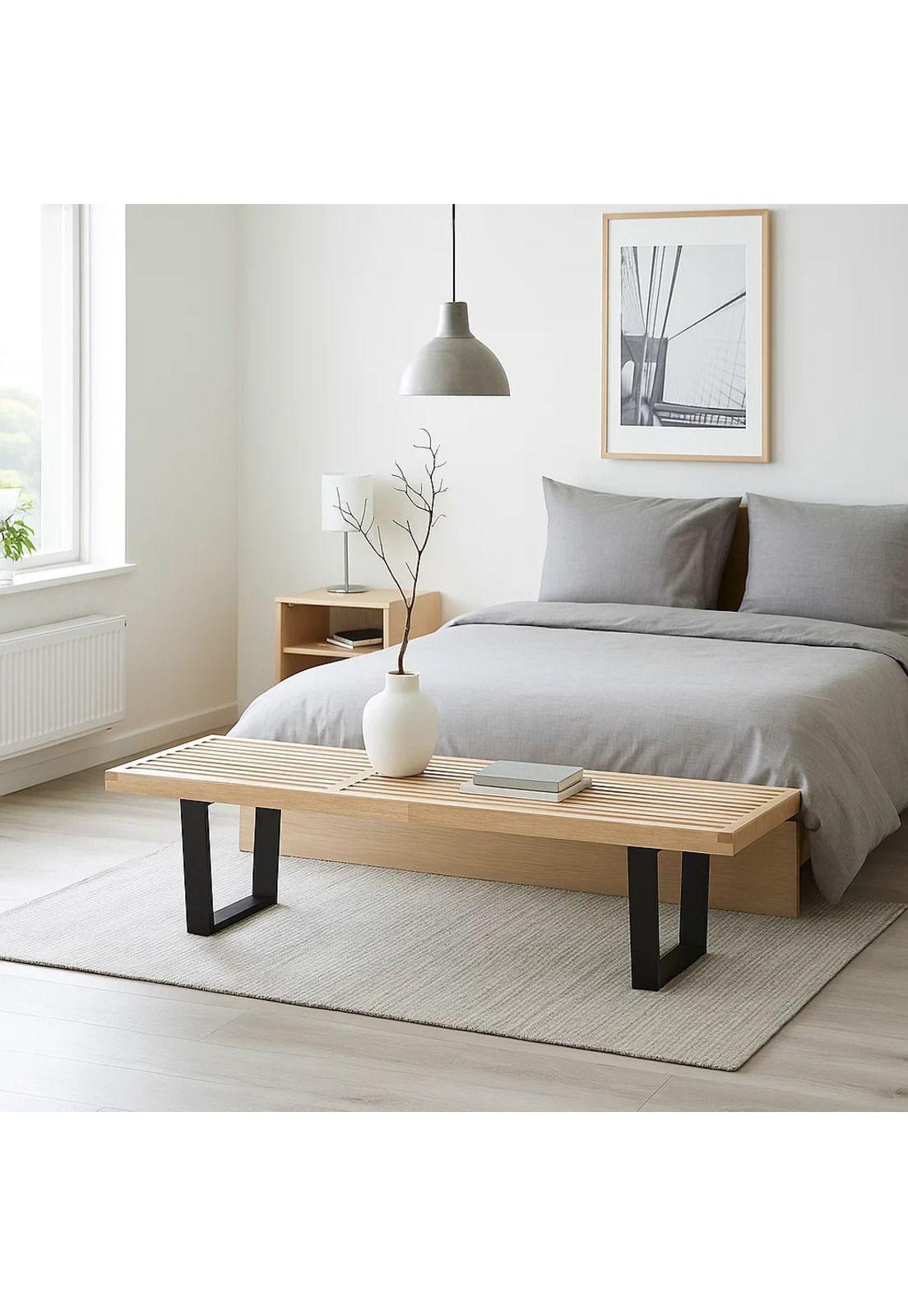 Banqueta de Madera y Metal George Nelson 160cm-2