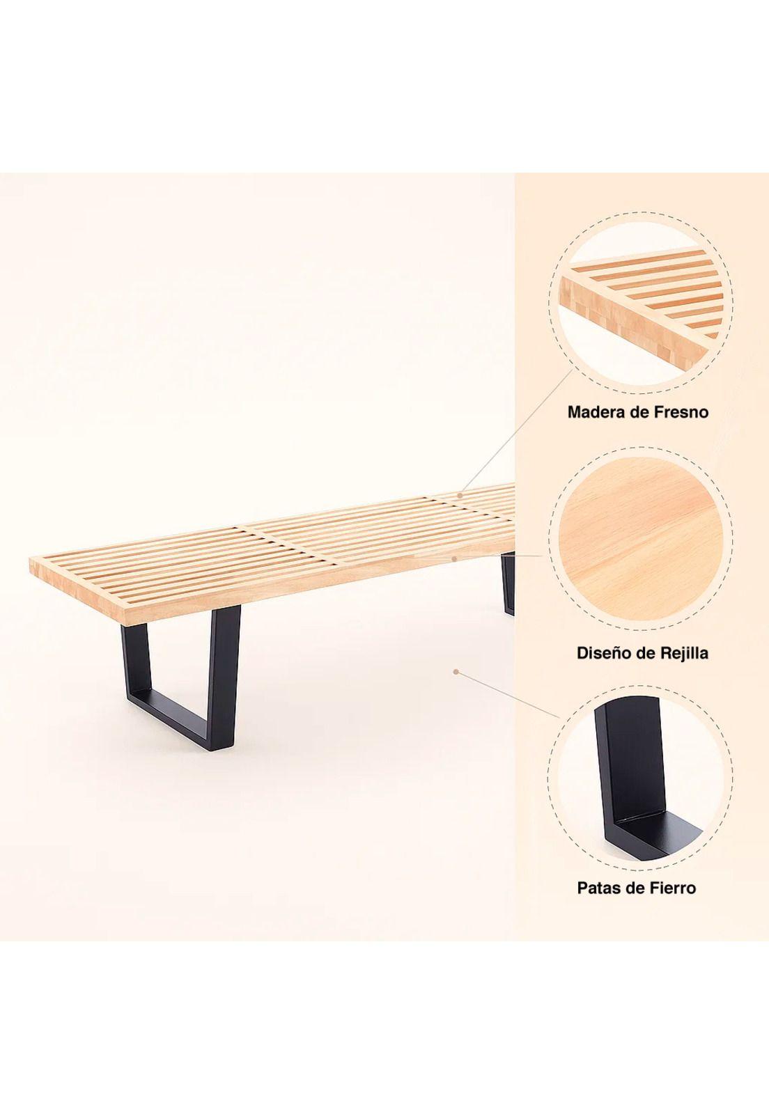Banqueta de Madera y Metal George Nelson 160cm-4