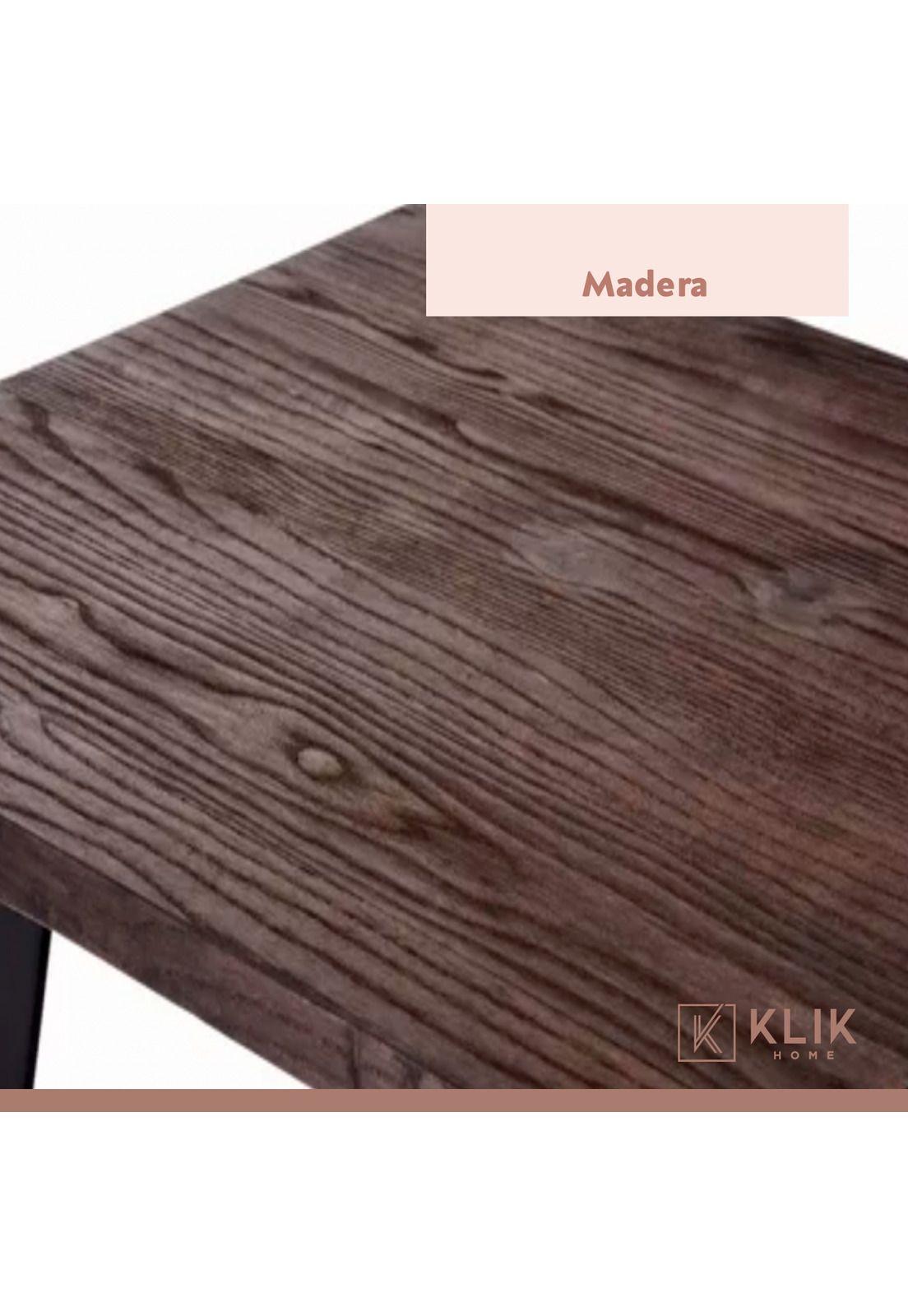 Mesa Tolix restaurant cuadrada negra 80x80 con cubierta de Madera Oscura Walnut-4