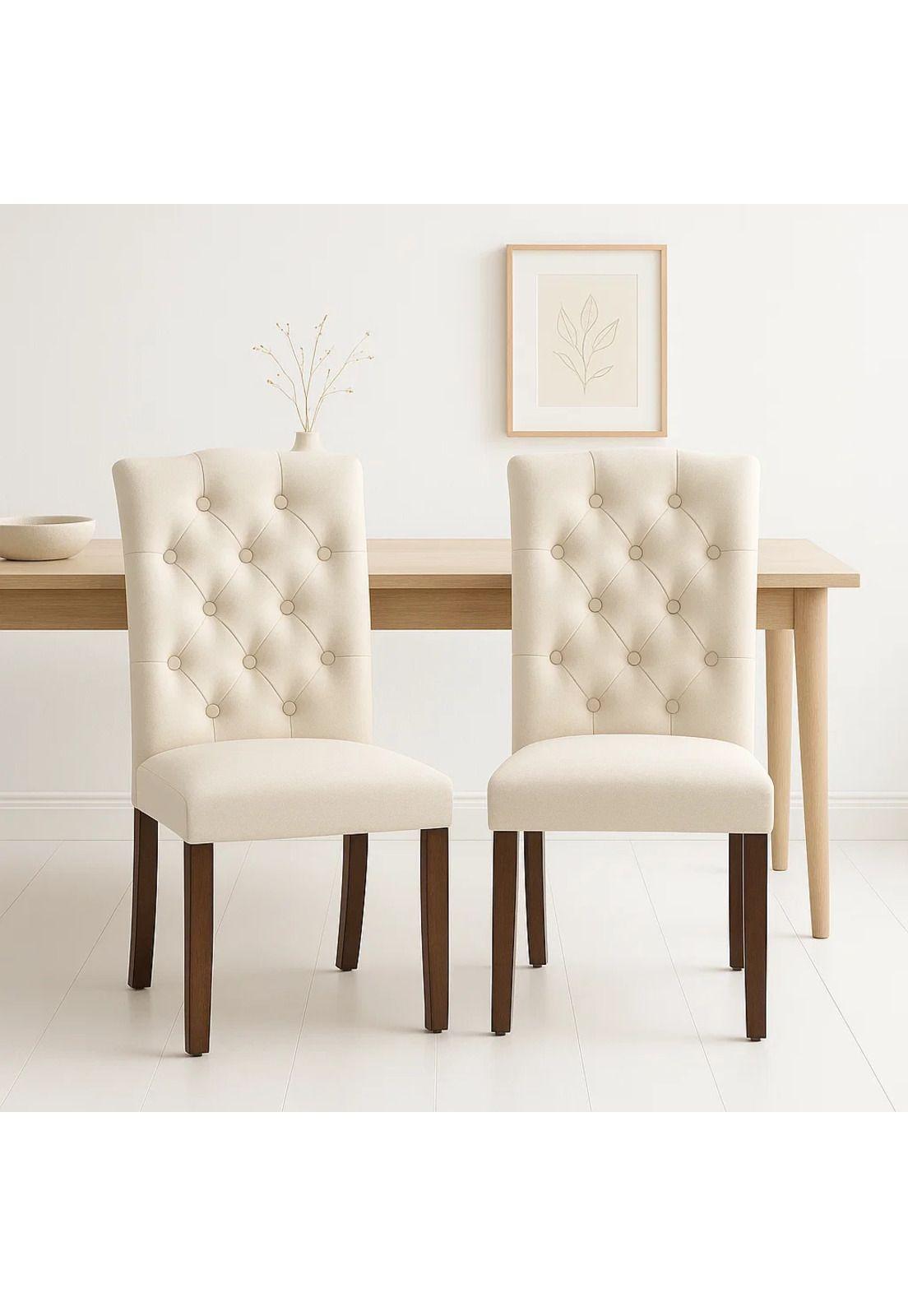 Pack de 2 Sillas de Comedor Acolchada Madera Elegance-2