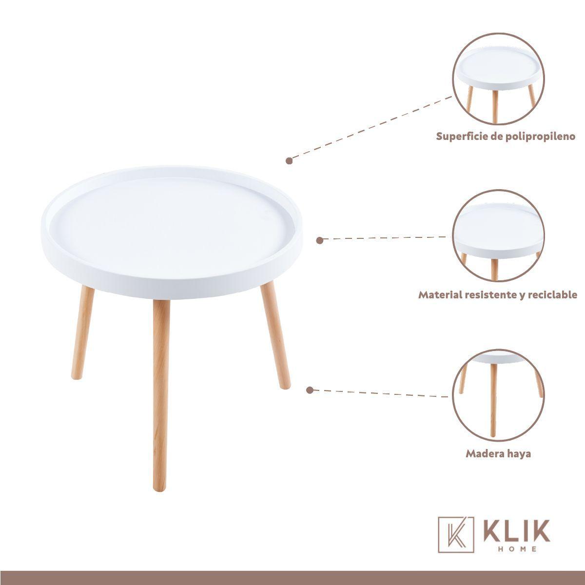 Mesa Lateral Pequeña Redonda Eames - Blanca-3