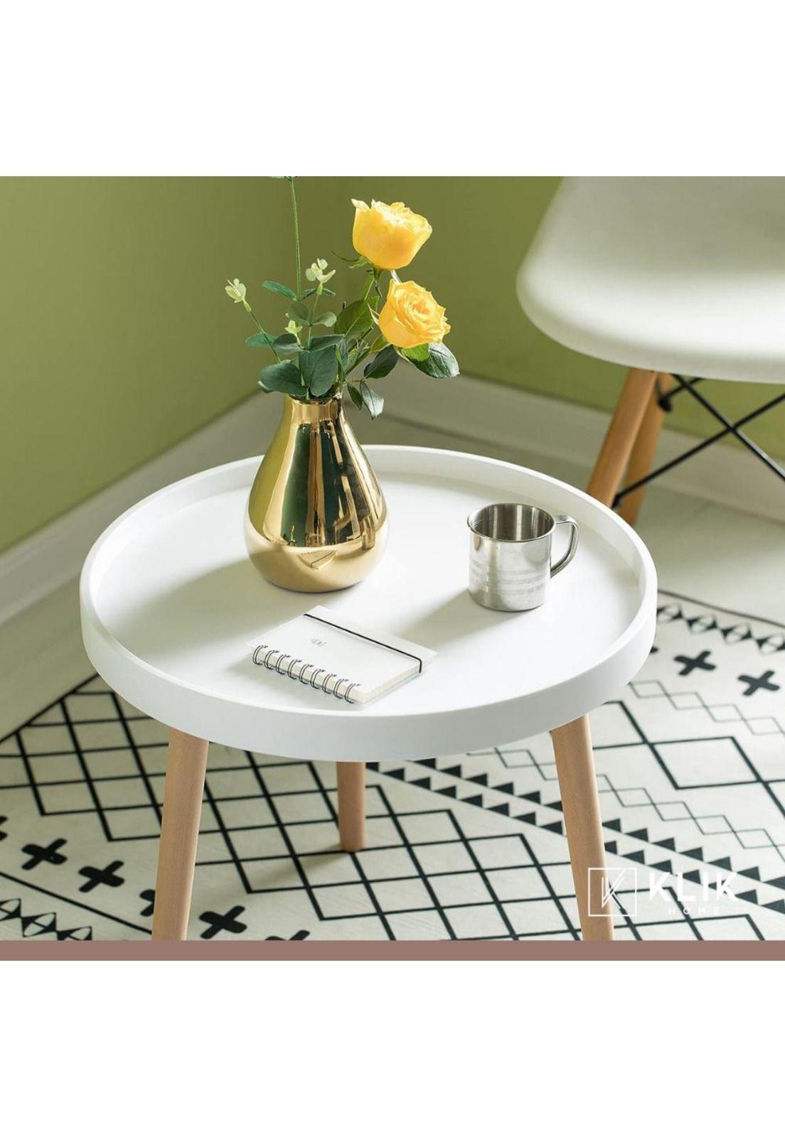 Mesa Lateral Pequeña Redonda Eames - Blanca-1