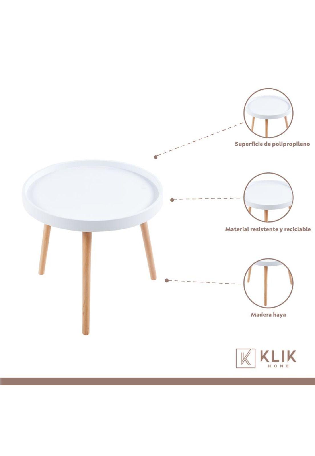 Mesa Lateral Pequeña Redonda Eames - Blanca-2