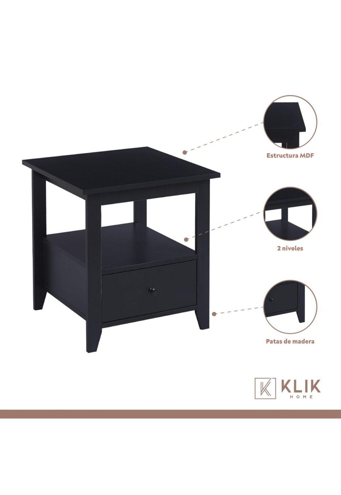 Velador Mesa Lateral Auxiliar con Cajón Bohemio-2