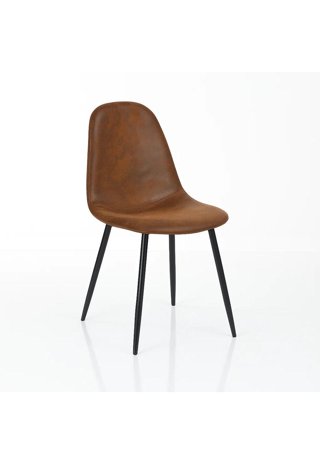 Silla Spoon Ecocuero vintage café oscuro-0