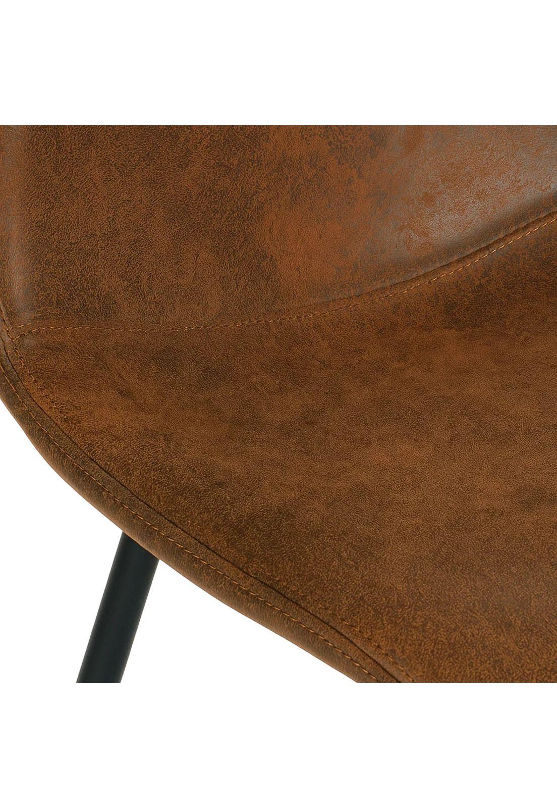 Silla Spoon Ecocuero vintage café oscuro-5