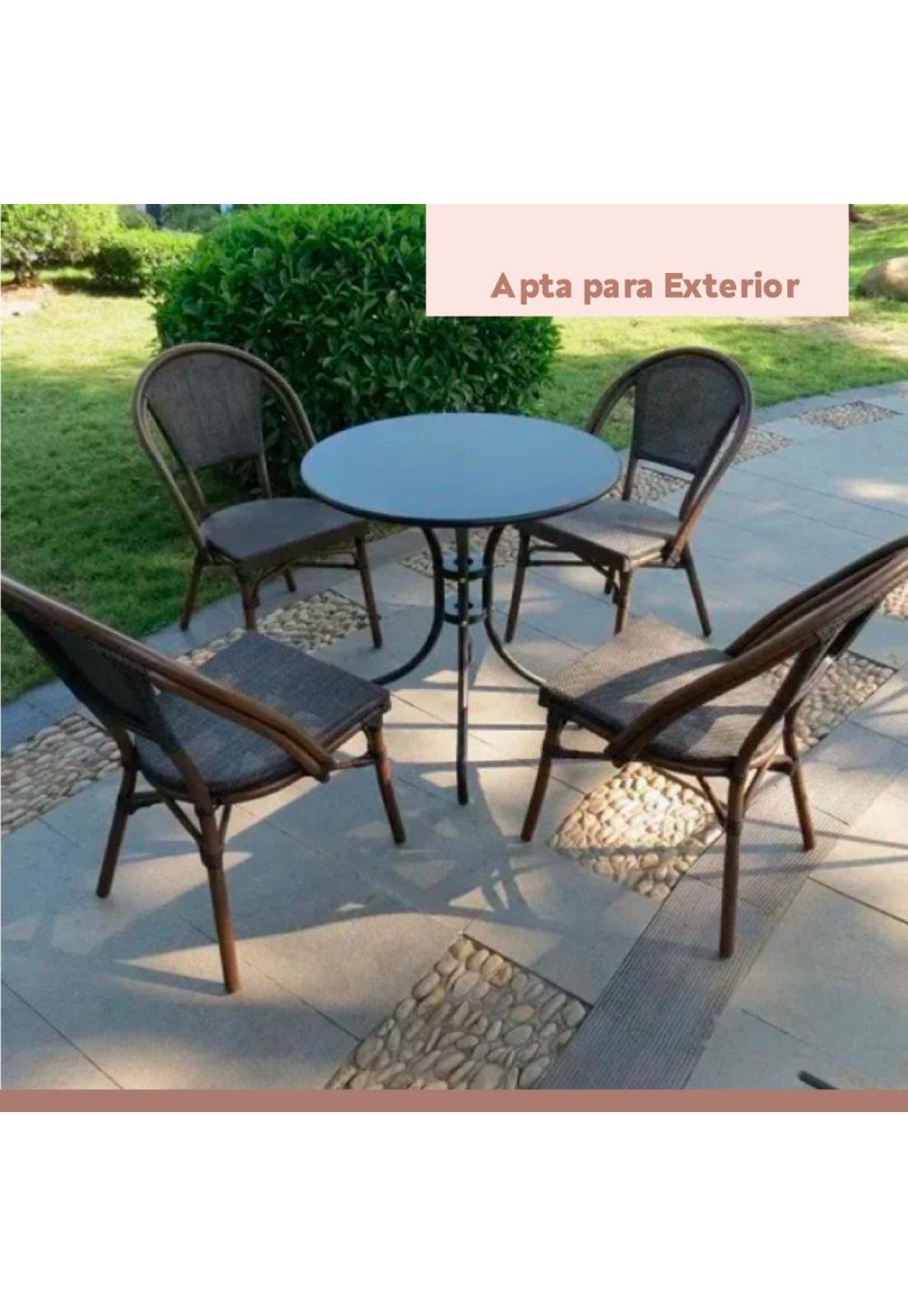 Pack de 4 Sillas Bistro Parisina Textileno - Café Oscuro-4