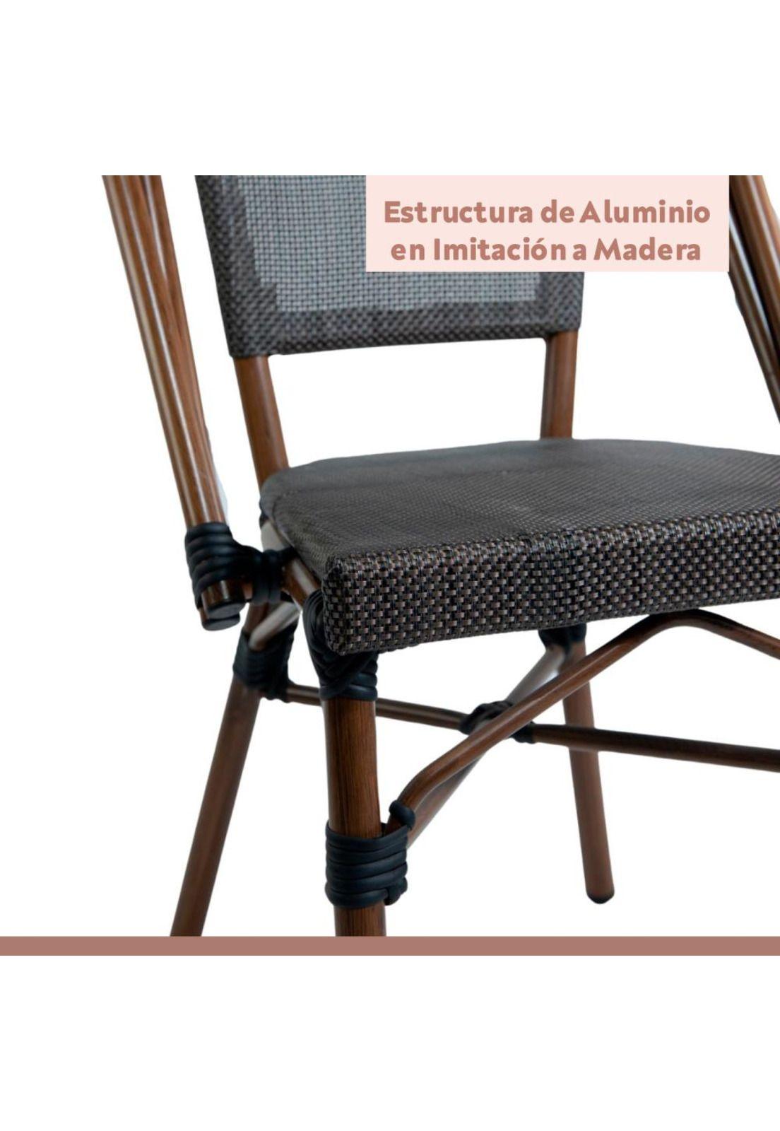 Pack de 4 Sillas Bistro Parisina Textileno - Café Oscuro-6