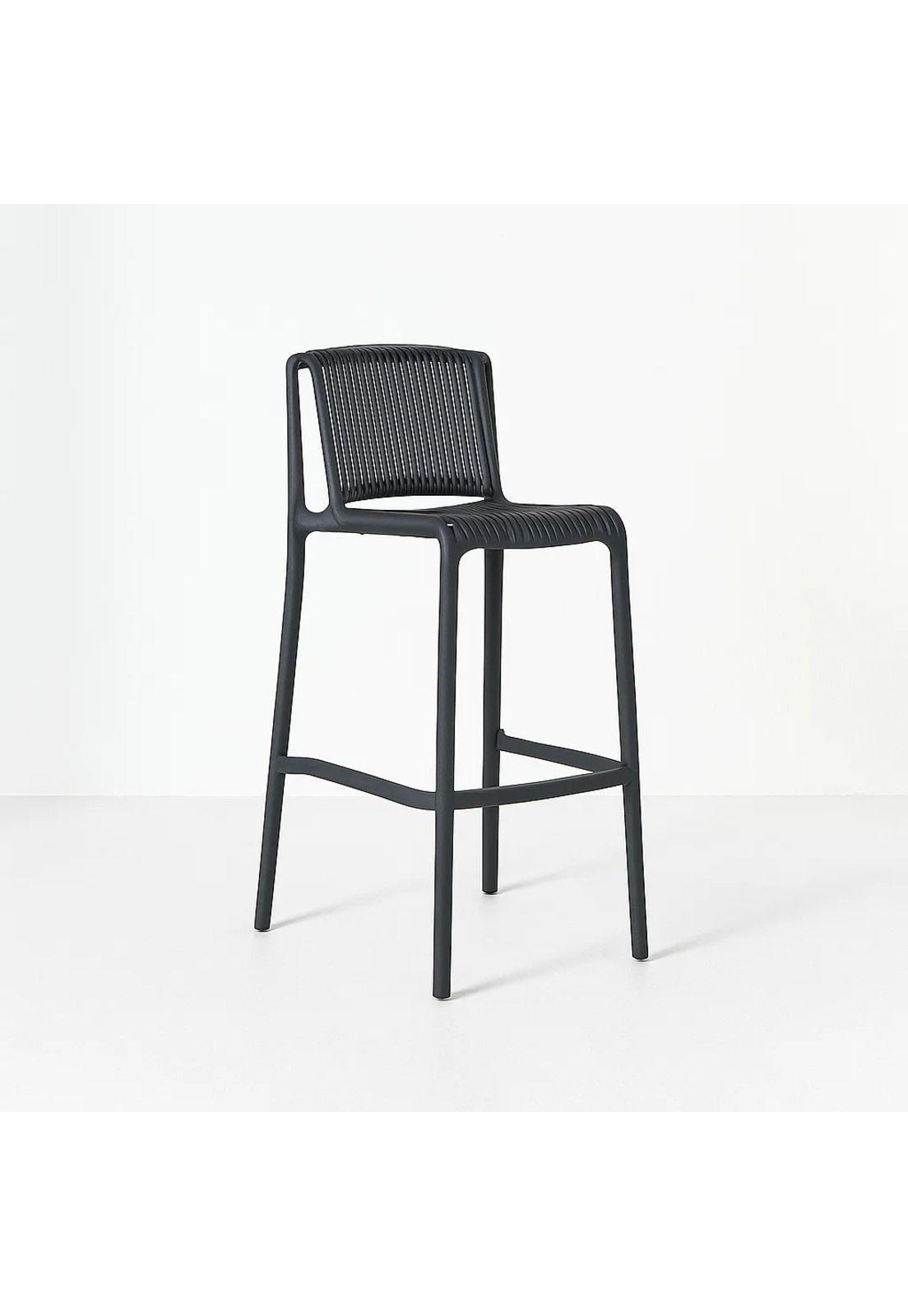 Taburete Alto Capri Polipropileno - Negro-0