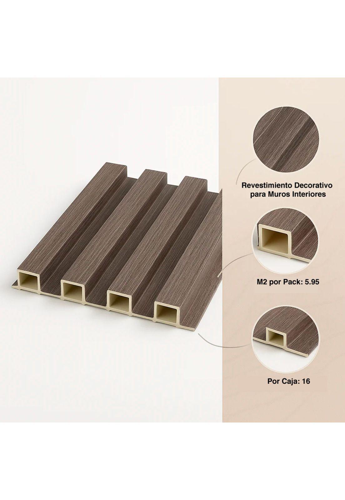 Pack de 16 Revestimientos Siding WPC interior color Gris-4