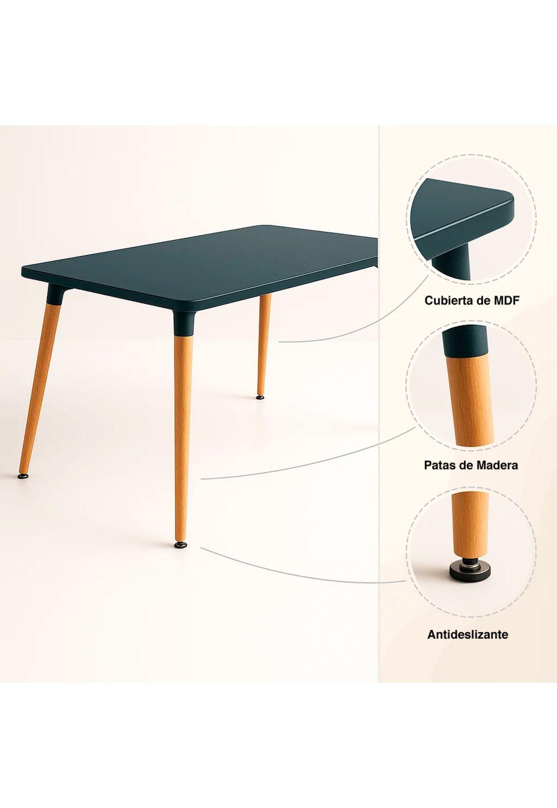Mesa de Comedor 120x80 Rectangular - Negra-4