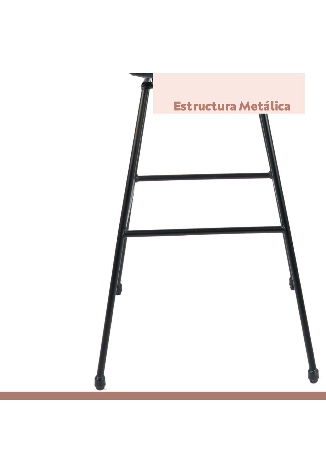 Taburete Alto de Terraza Rattan Grecia Color Negro-6