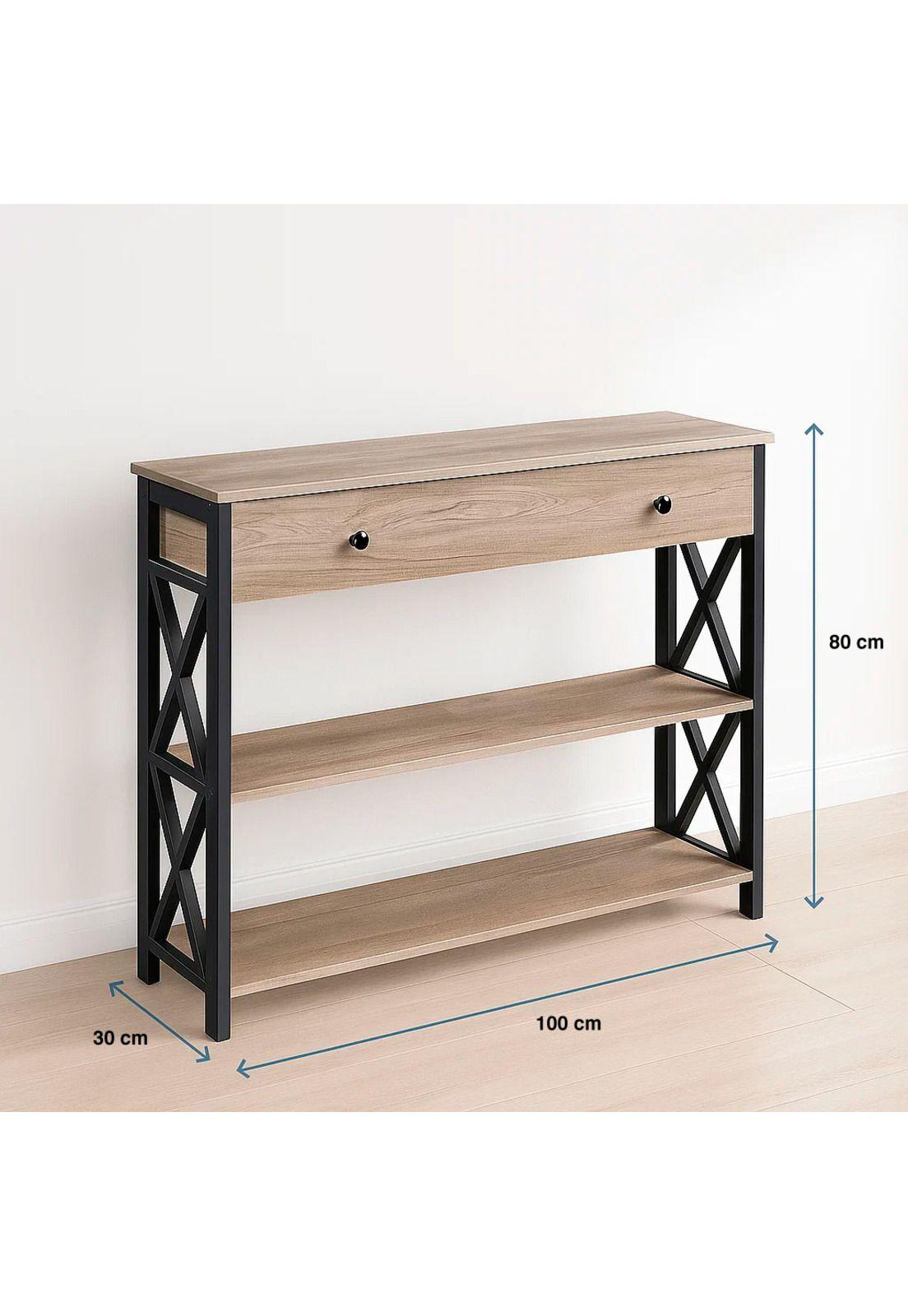 Arrimo con Cajón y 2 Estantes de Almacenaje-3
