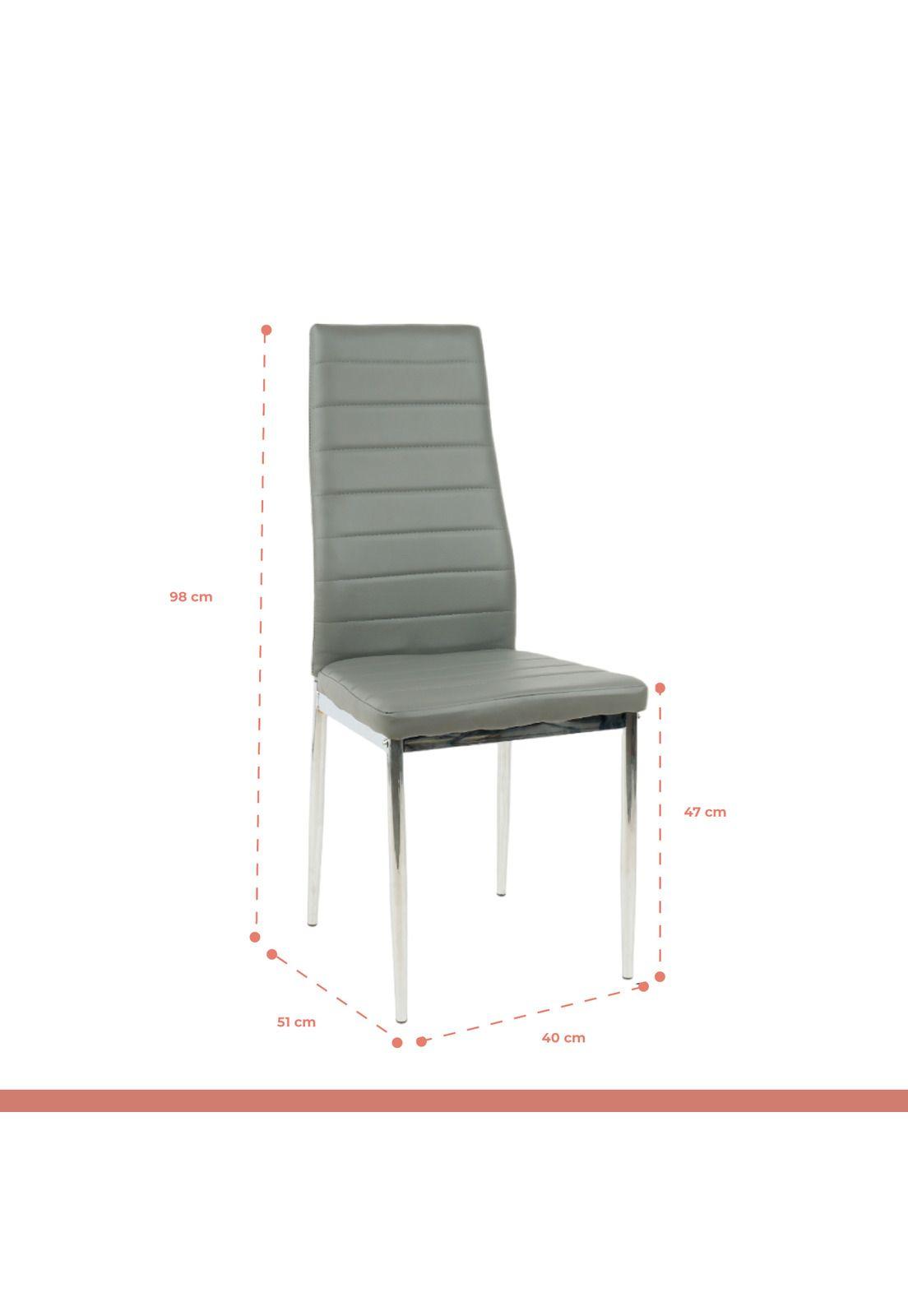 Silla Dining Liana con patas cromadas - Gris-2