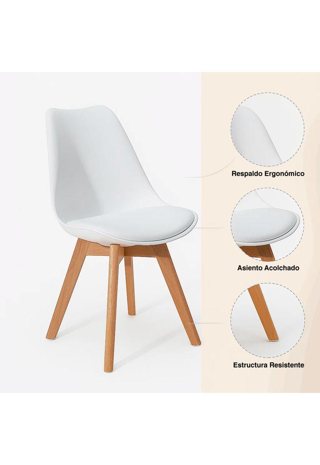 Silla Tulip Acolchada - Blanca-4