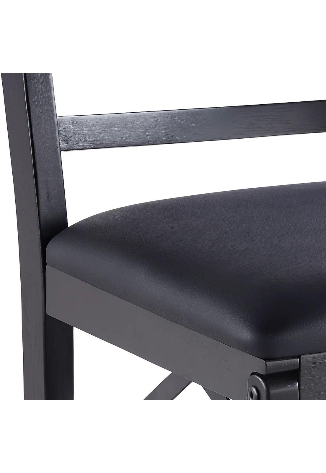 Pack de 2 Sillas Industrial Plegable con Marco Negro y Tapizado Sintético-5