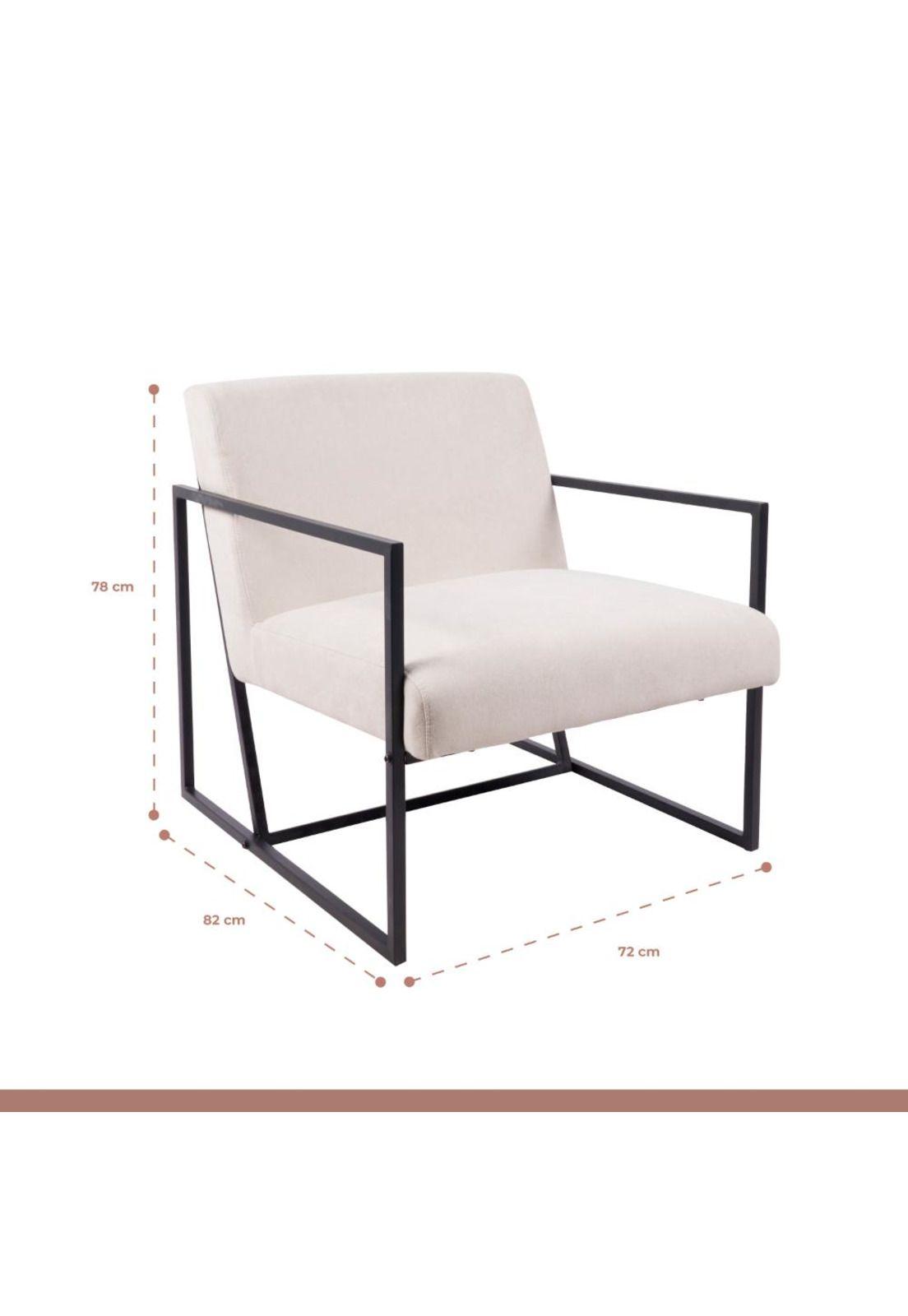 Poltrona Modern Fabric - Beige-3