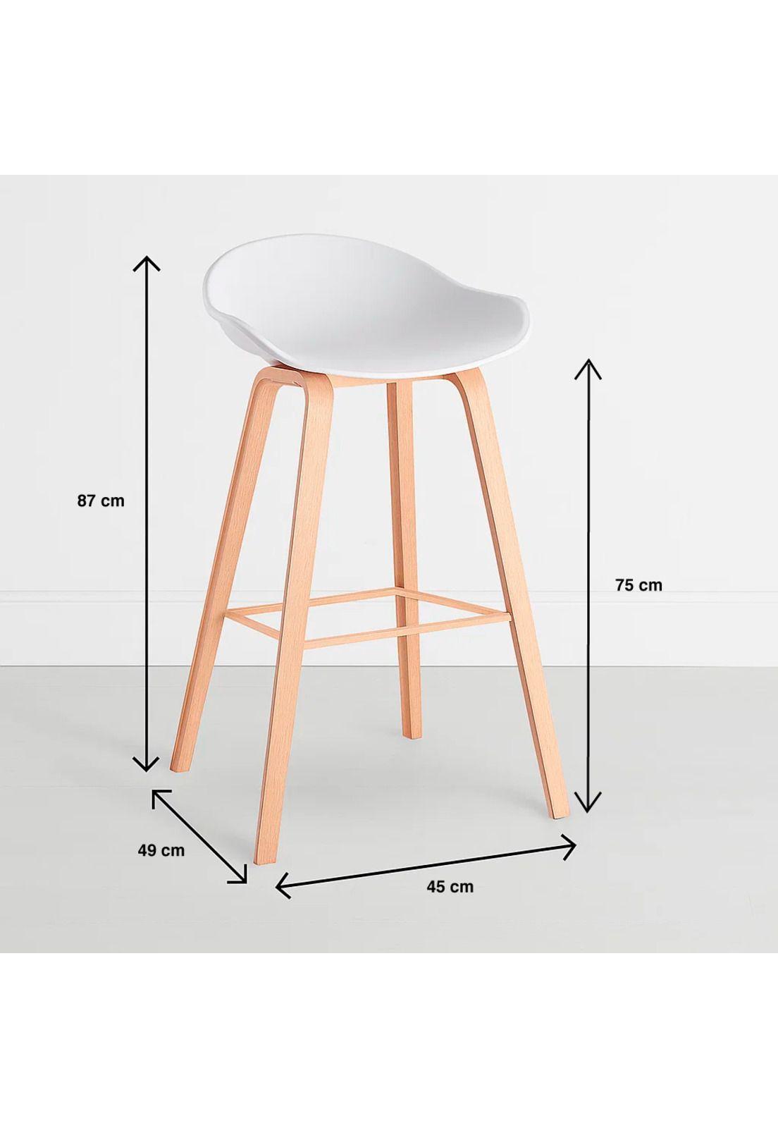 Pack de 2 Taburetes Piso Bar Nordic - Blanco-3