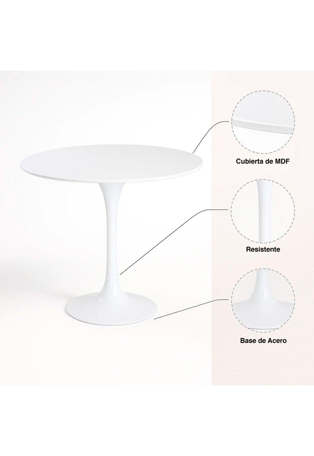 Mesa de Comedor Tulip 80cm - Blanca-4