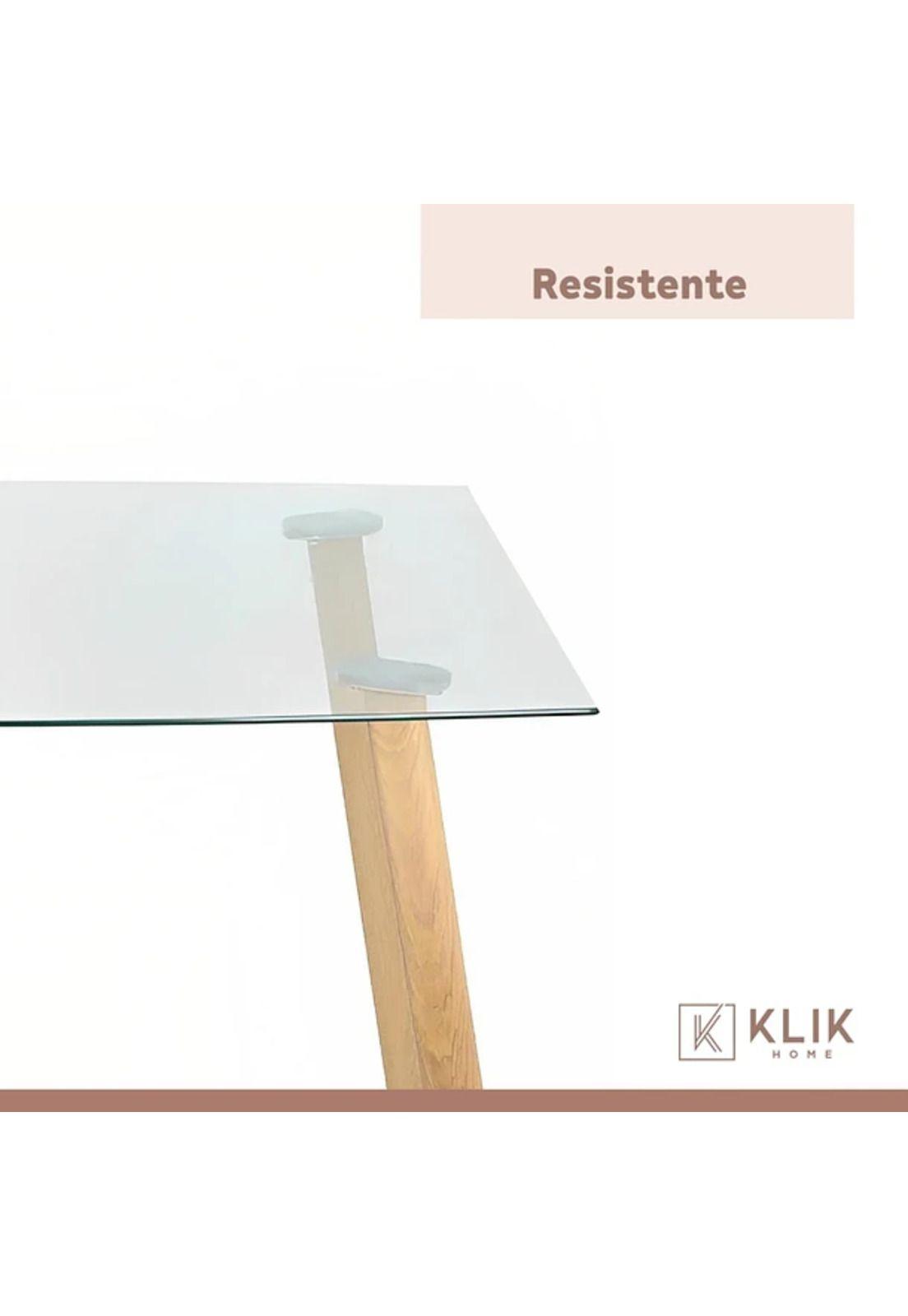 Comedor Mesa de Vidrio Nórdica 140x90cm + 6 sillas Crossback Madera Negras-6