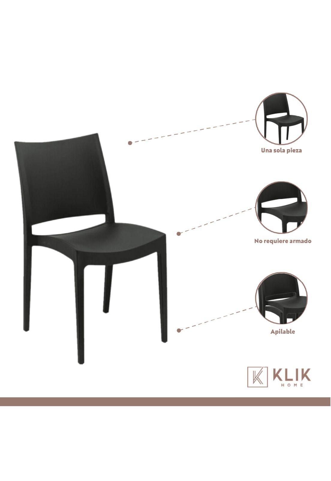Comedor Eames 100cm redonda Negra + 4 Sillas tipo Restaurante-2