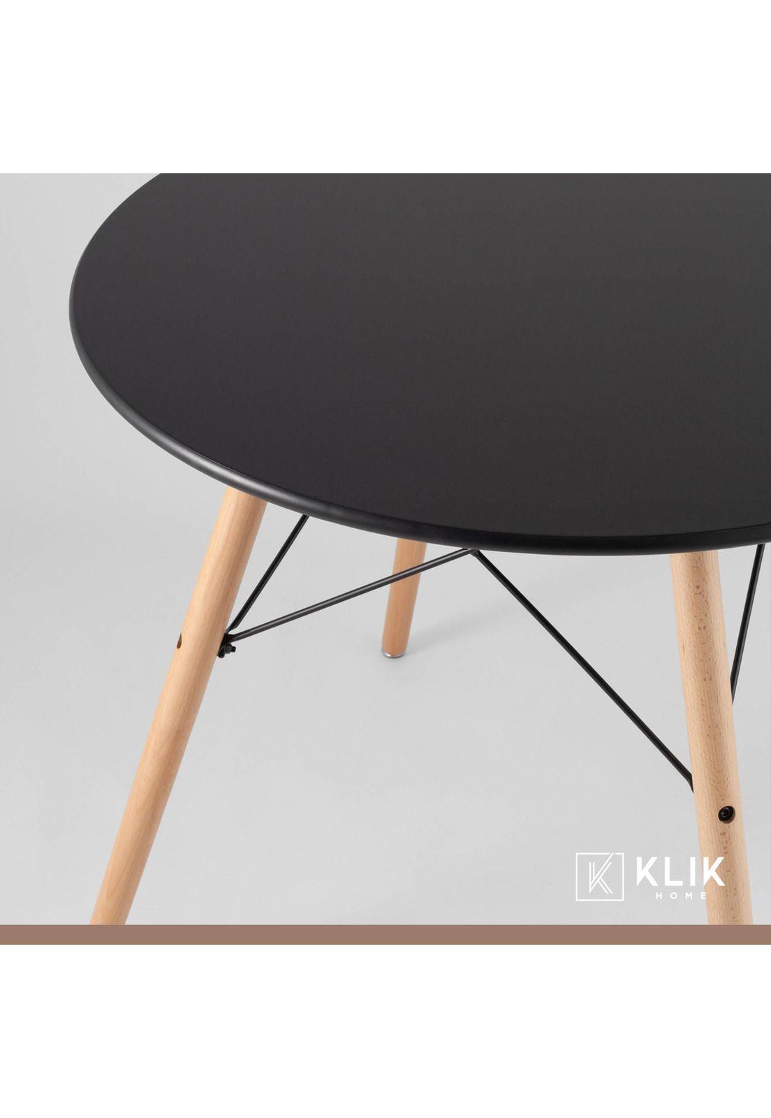 Comedor Eames 100cm redonda Negra + 4 Sillas tipo Restaurante-7