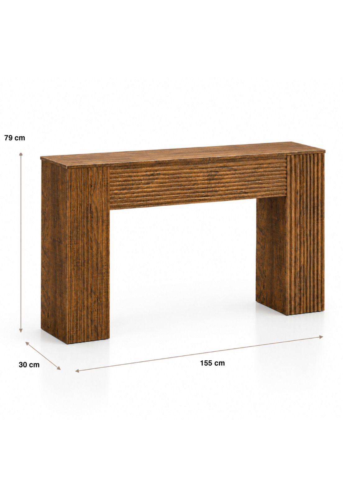 Arrimo Decorativo Kuat Líneas Rectas Madera Oscura Texturizada 155x79-3
