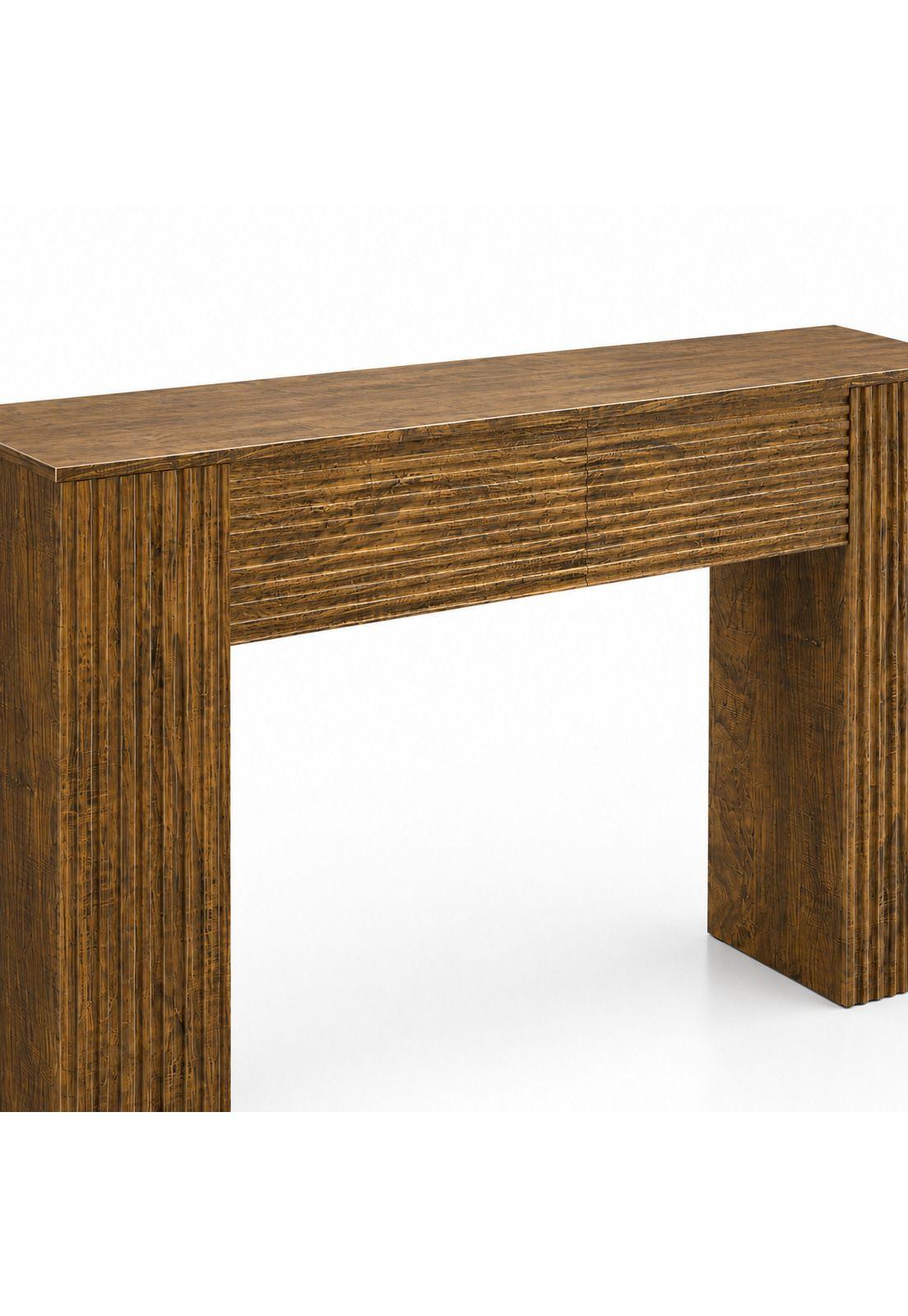 Arrimo Decorativo Kuat Líneas Rectas Madera Oscura Texturizada 155x79-5