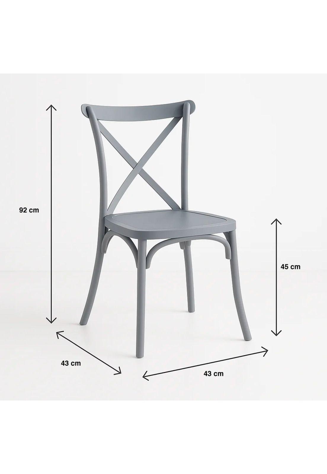 Silla Crossback Danubio de Terraza Exterior o Comedor - Gris-3