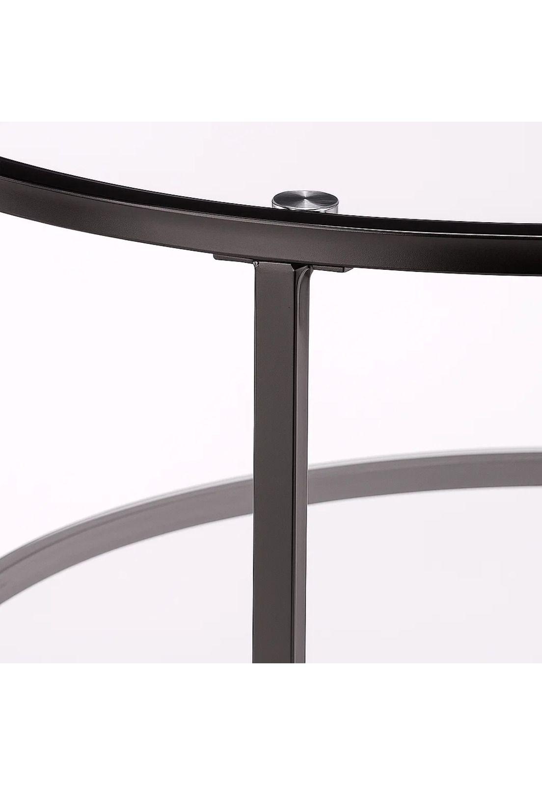 Mesa de Centro Orbe con Vidrio y Metal Negro-5