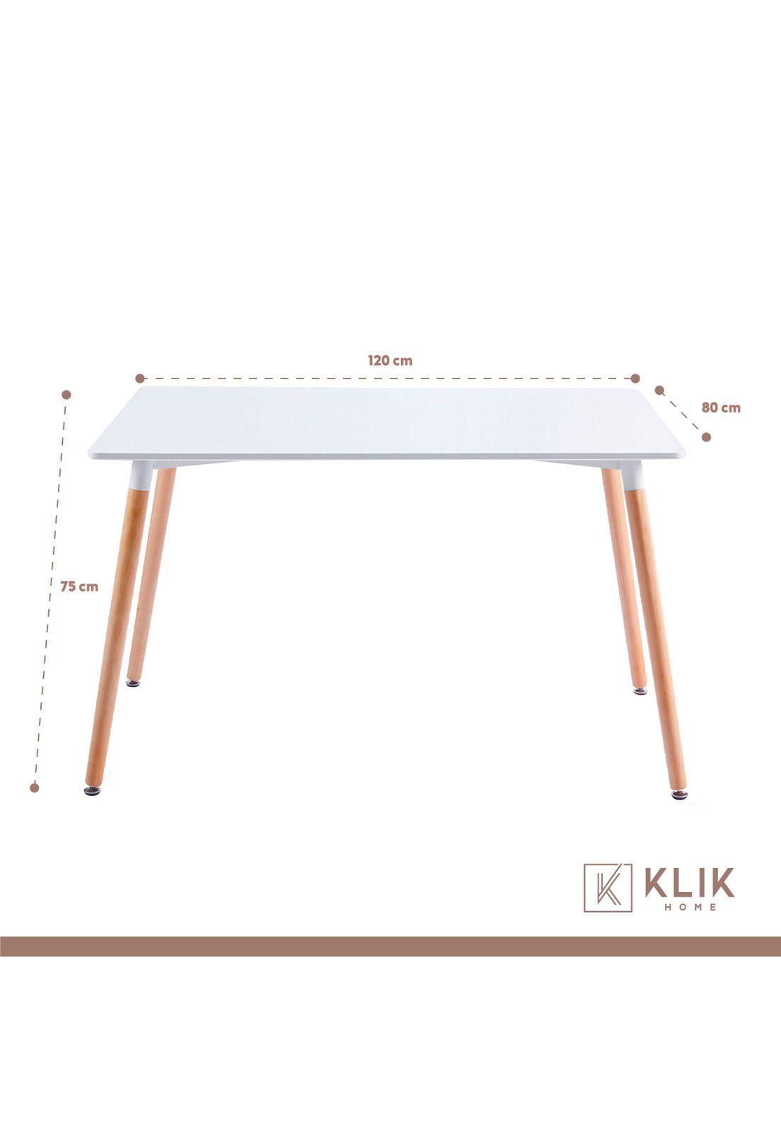 Comedor mesa rectangular blanca 120cm + 6 silla Patchwork wo-5