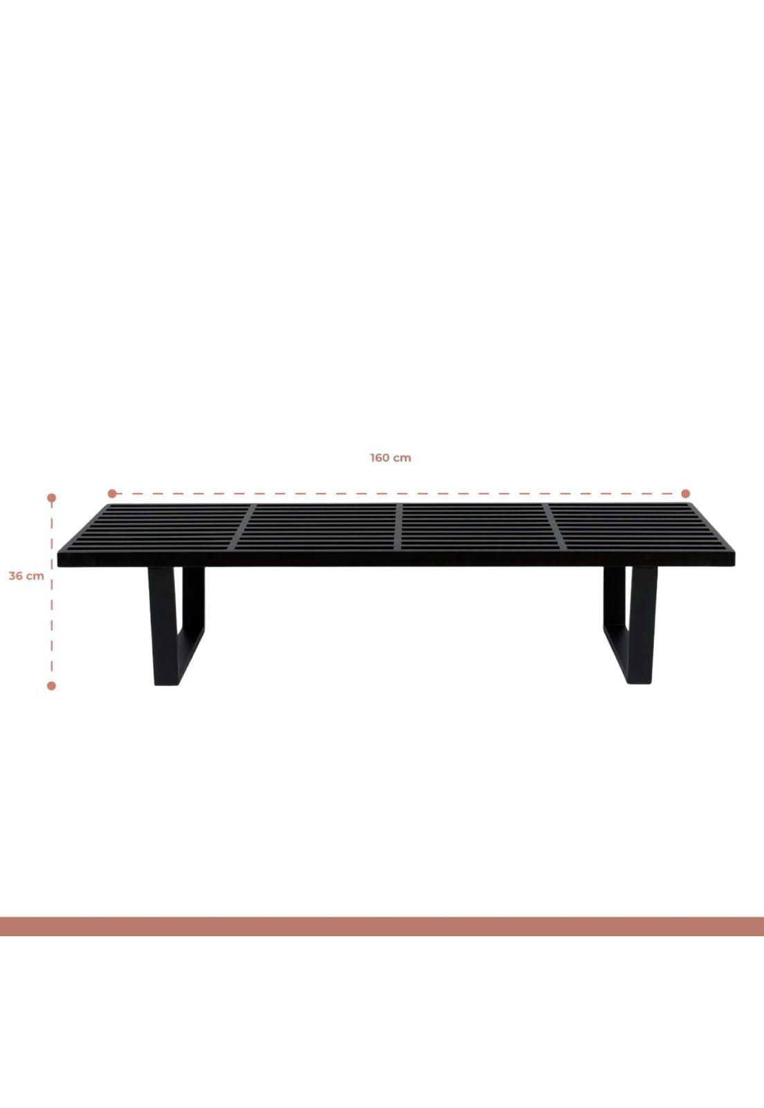 Banqueta de Madera y Metal George Nelson 160cm - Negra-3
