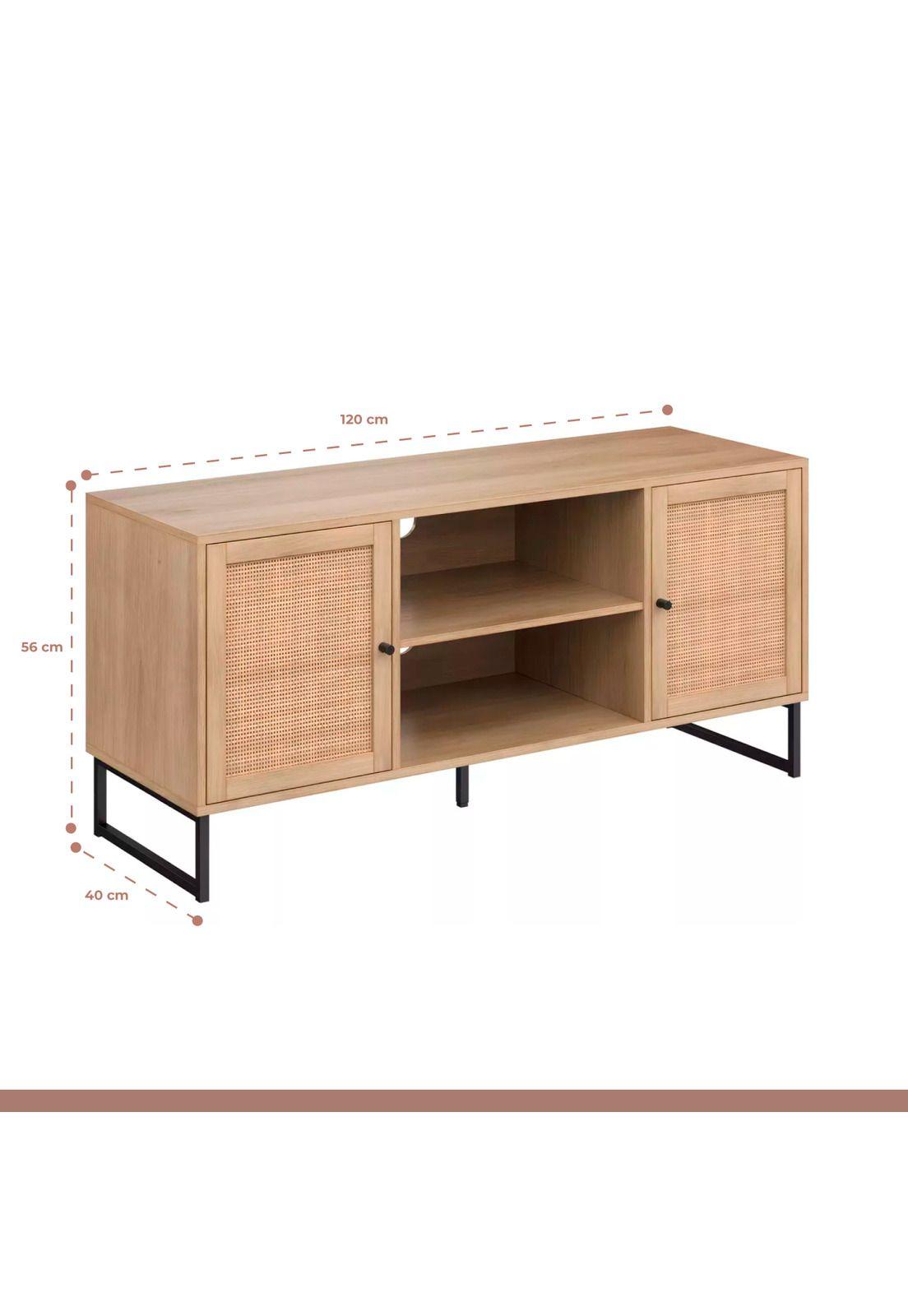 Rack de TV o Buffet Rattan Rustico Dos Puertas-3