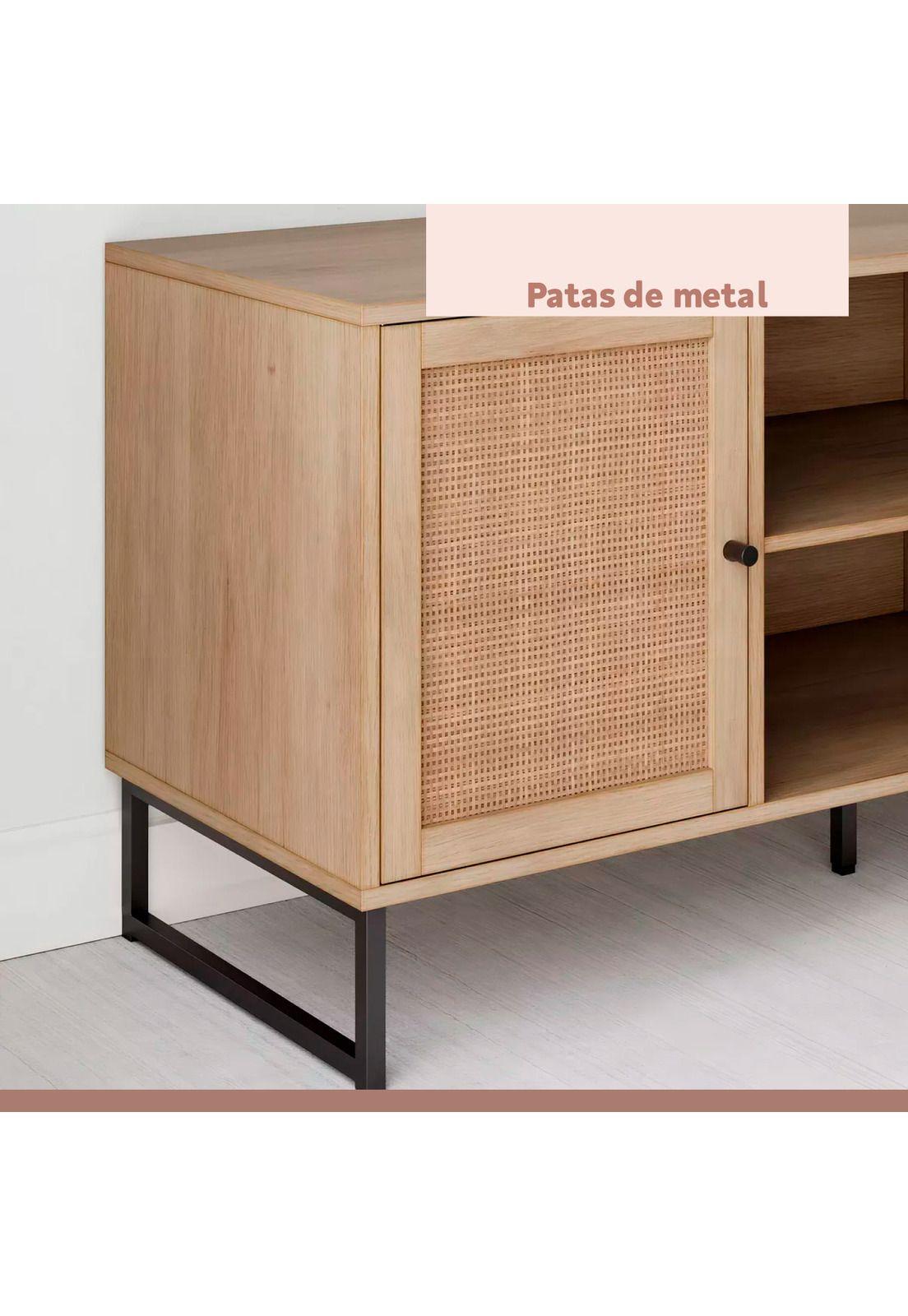 Rack de TV o Buffet Rattan Rustico Dos Puertas-6