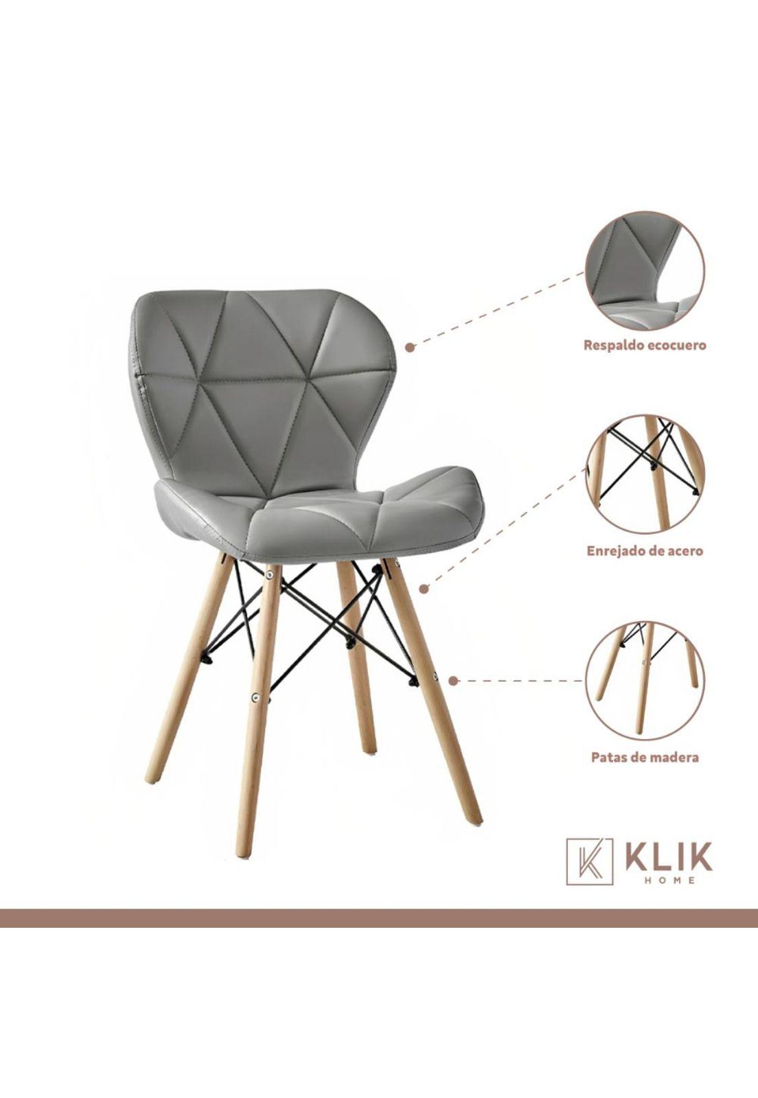 Silla Radar Acolchada Ecocuero - Gris-2