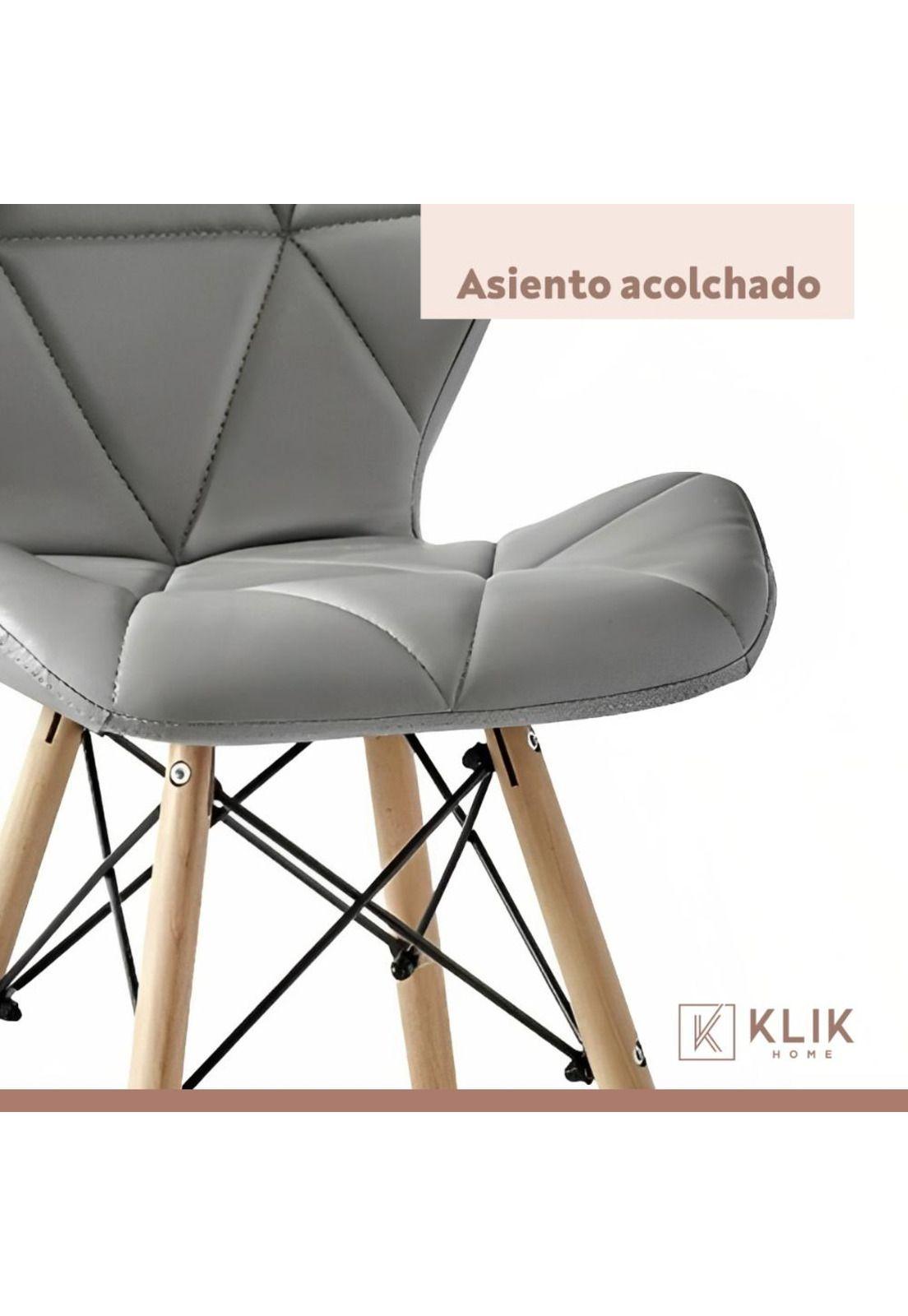 Silla Radar Acolchada Ecocuero - Gris-4